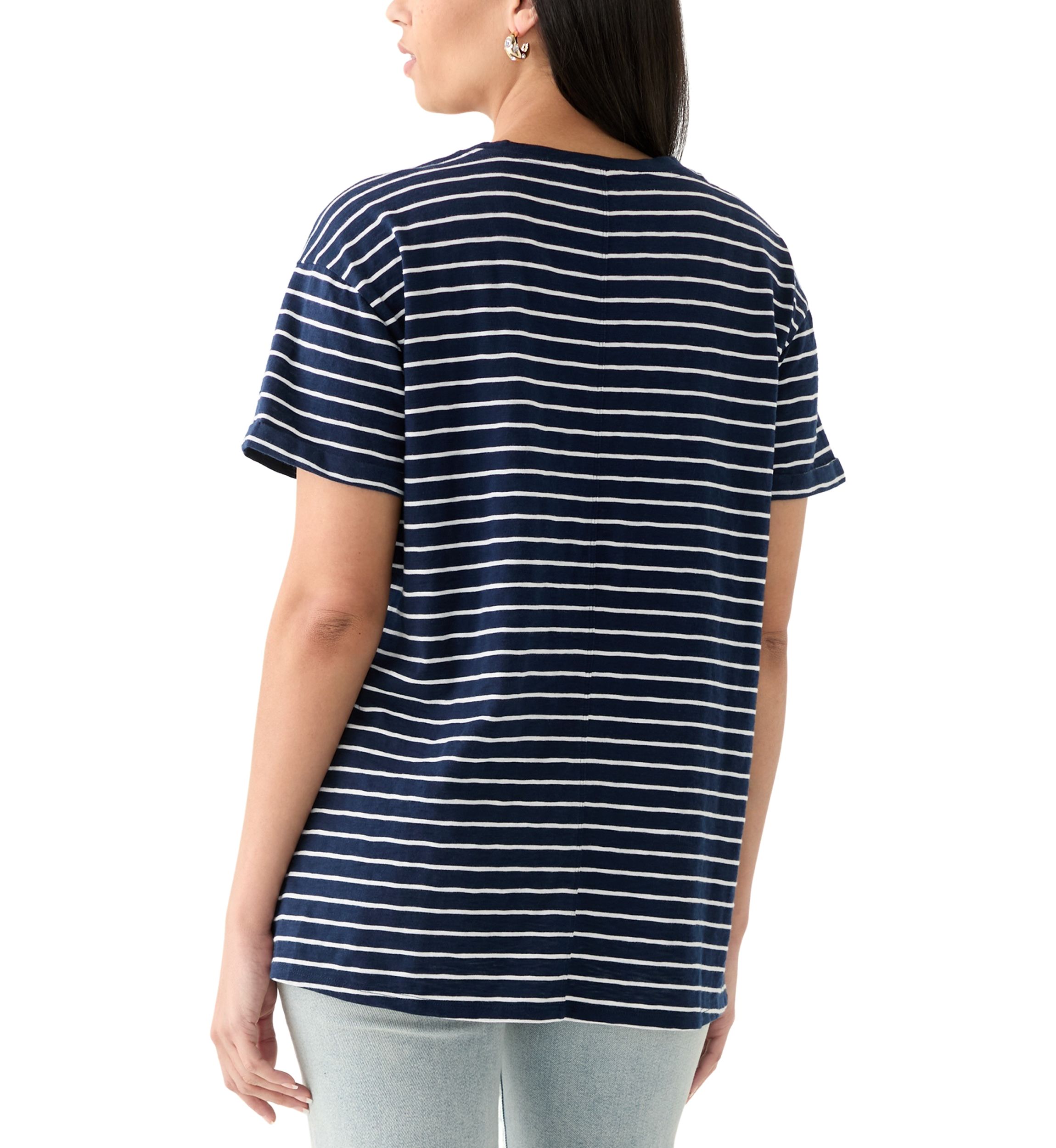 Womens Yarn Dyed Boyfriend T-Shirt