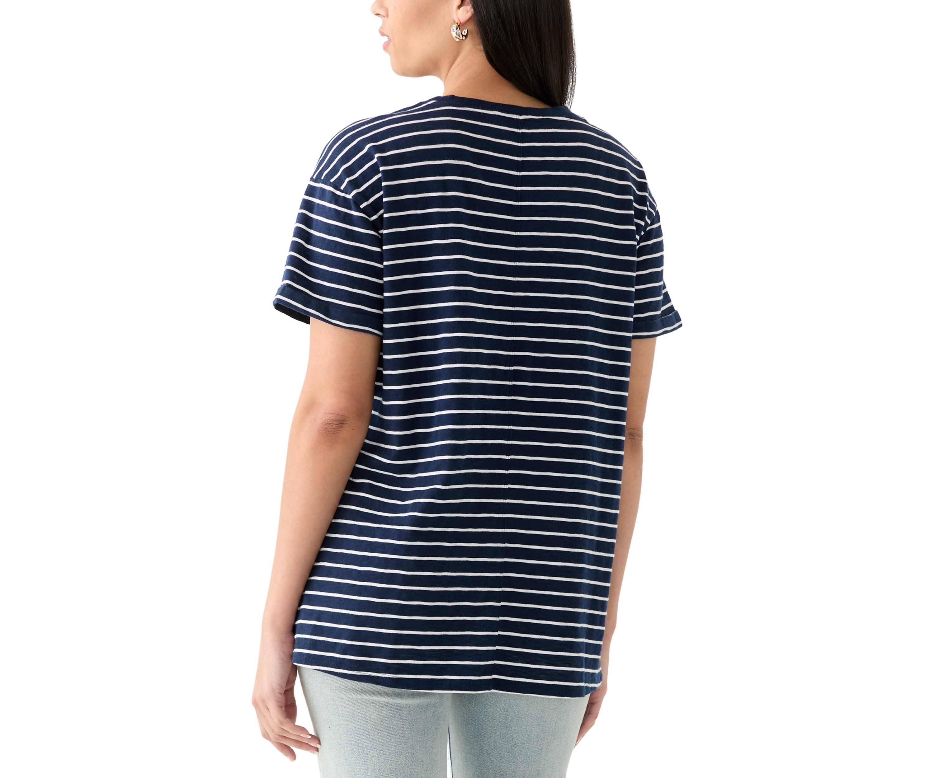 Womens Yarn Dyed Boyfriend T-Shirt