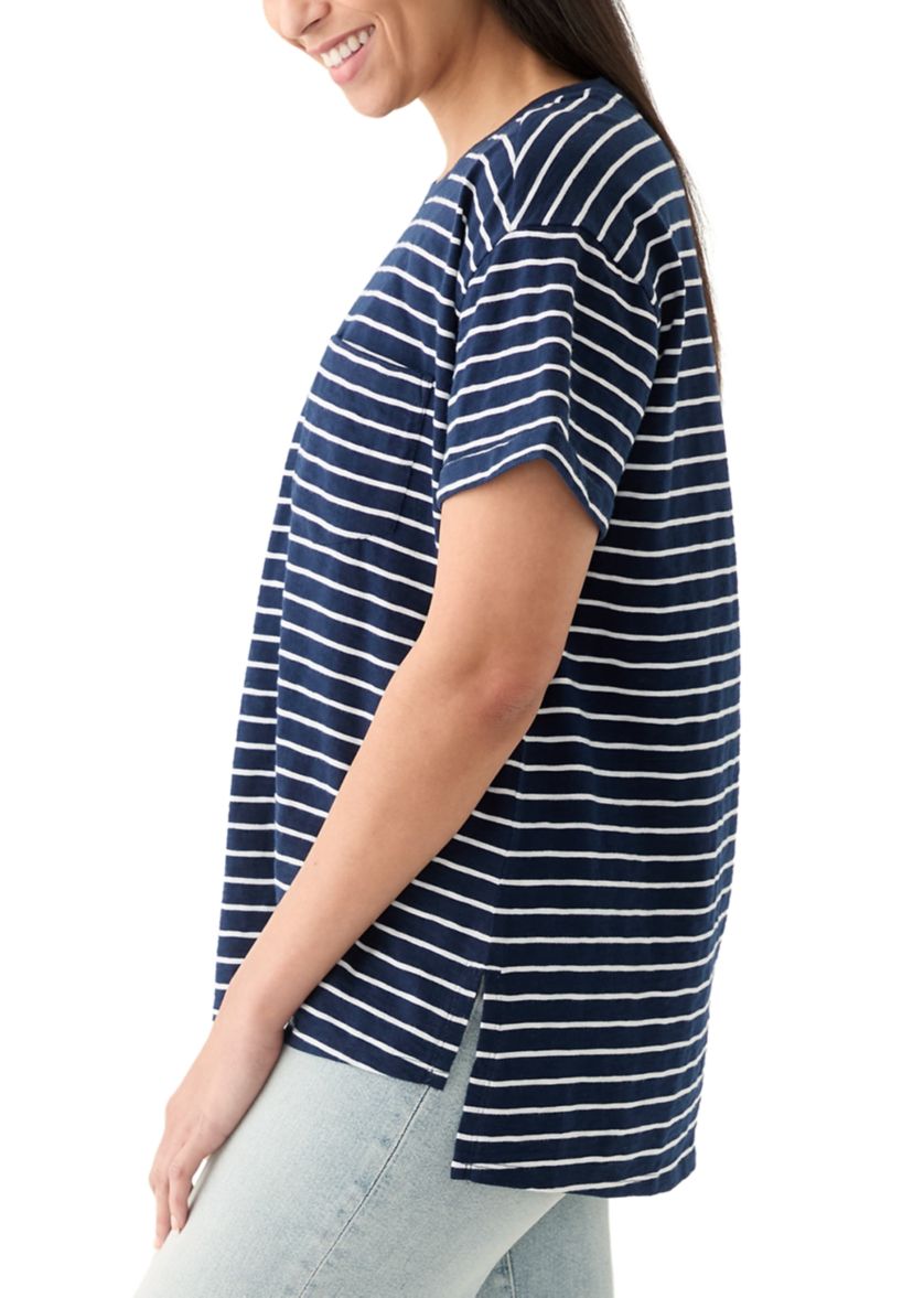 Womens Yarn Dyed Boyfriend T-Shirt