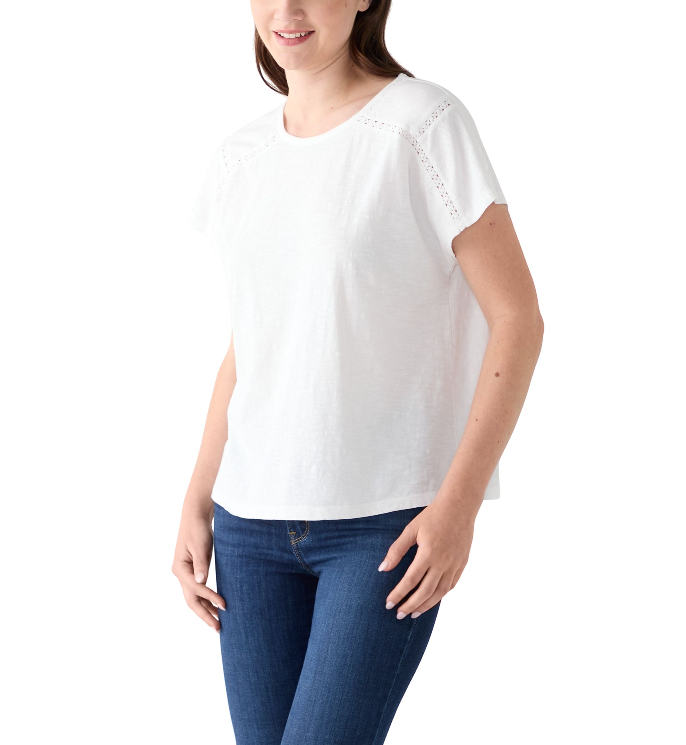 Womens Short Sleeve Inset T-Shirt