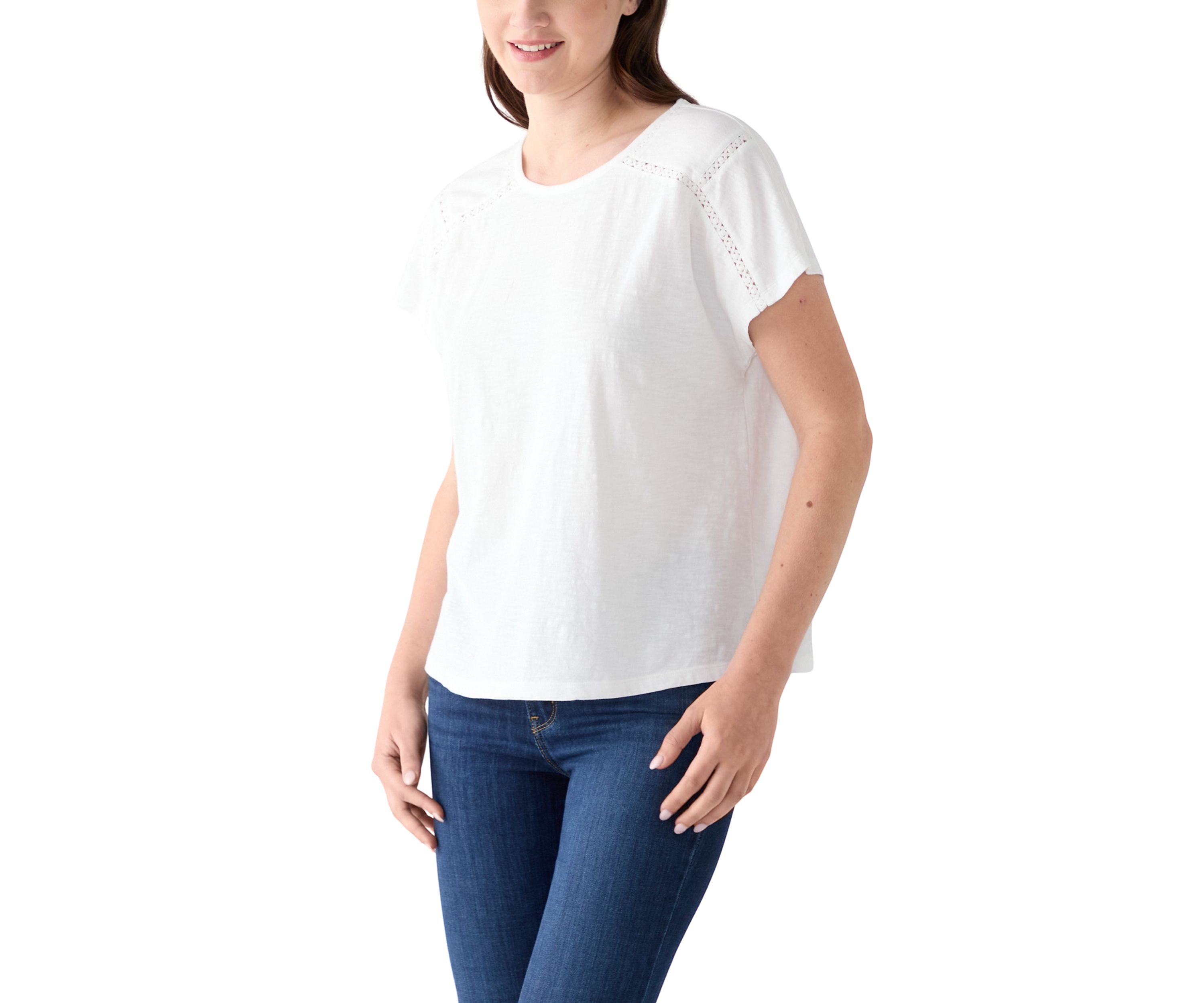 Womens Short Sleeve Inset T-Shirt