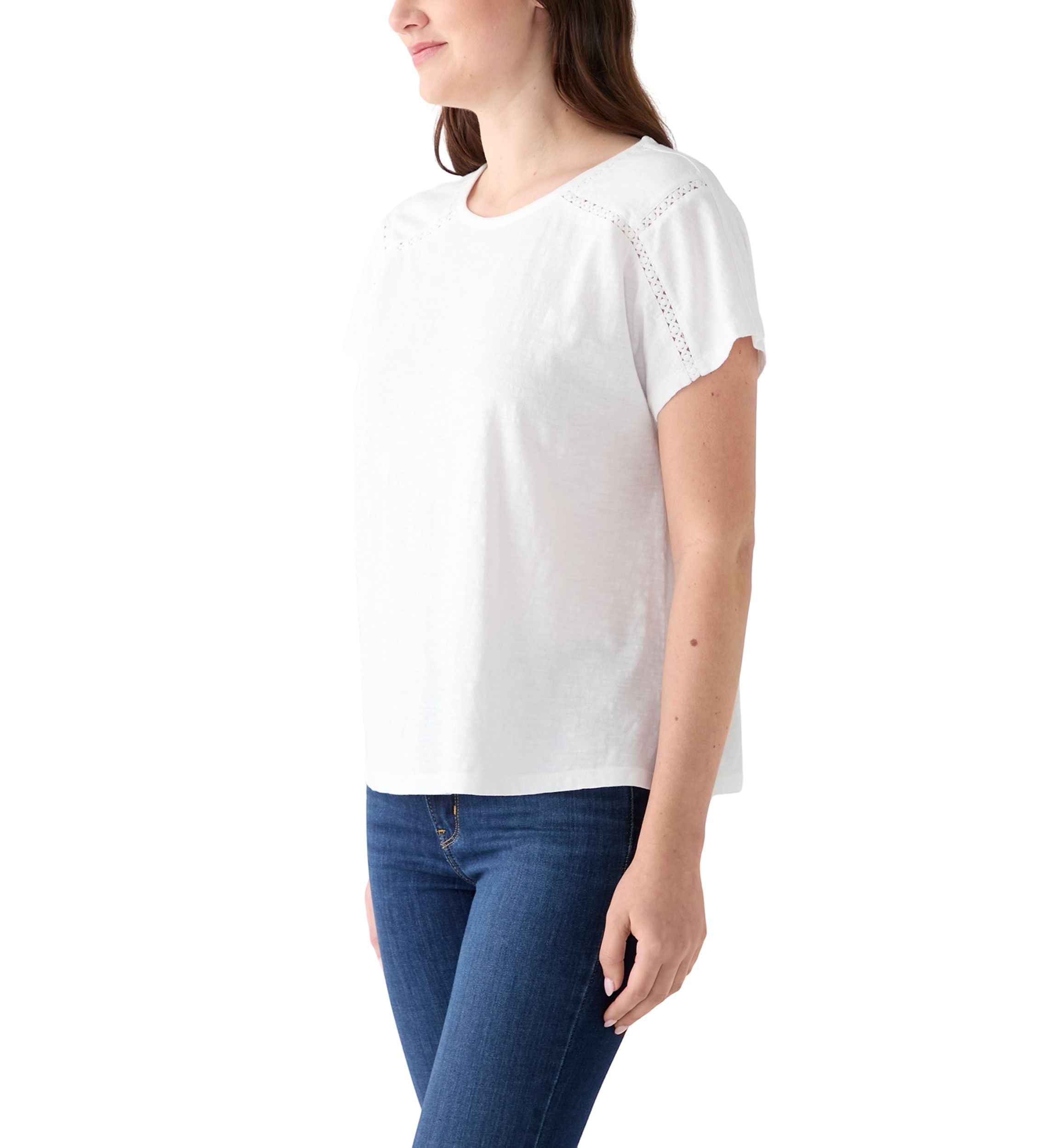 Womens Short Sleeve Inset T-Shirt