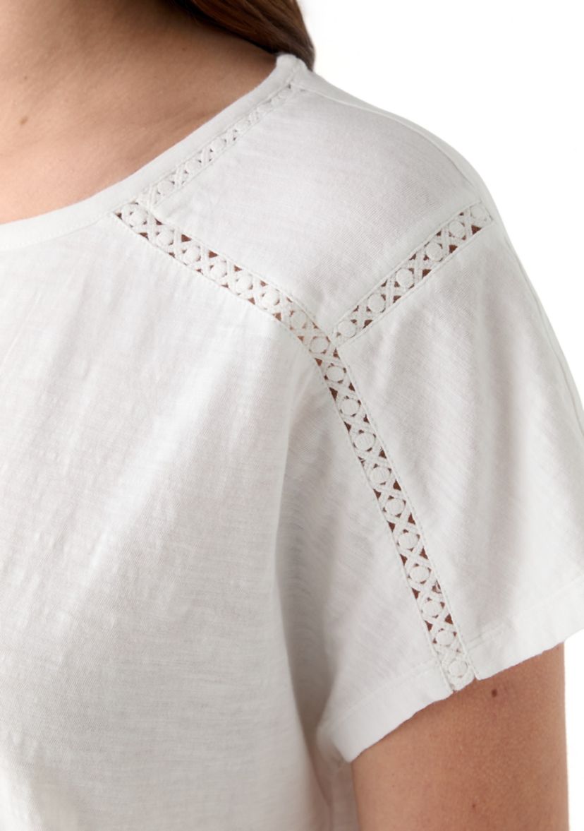 Womens Short Sleeve Inset T-Shirt