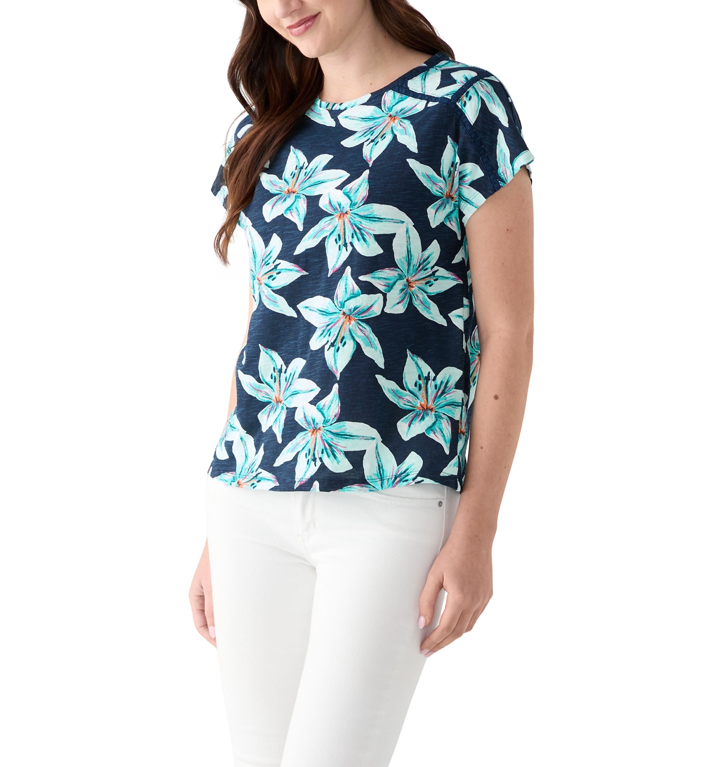 Womens Short Sleeve Printed Top 