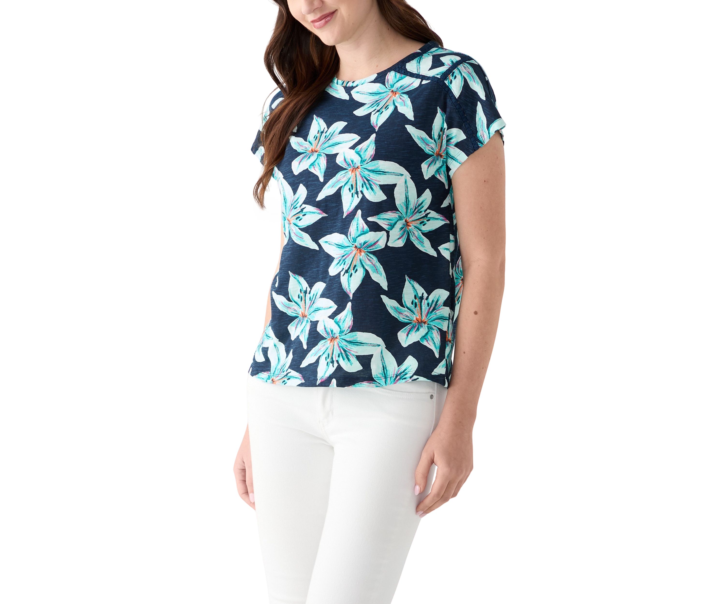 Womens Short Sleeve Printed Top 