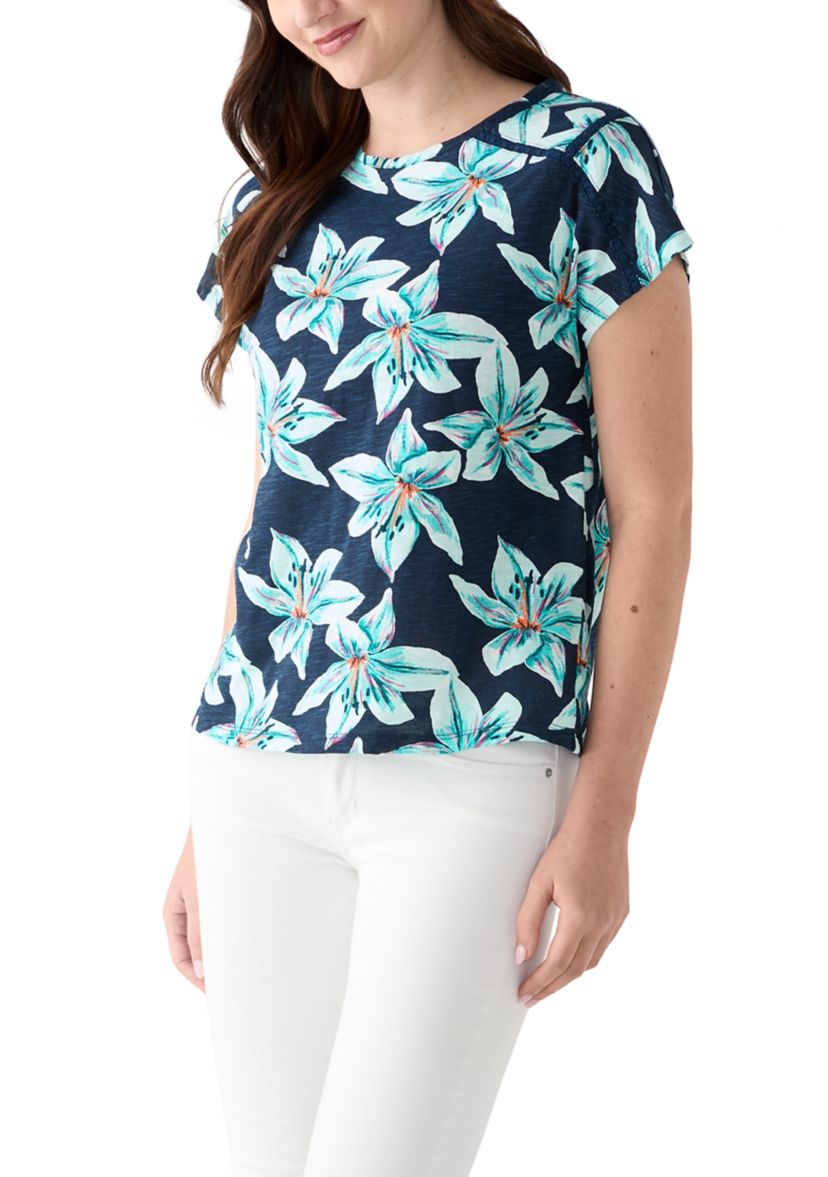 Womens Short Sleeve Printed Top 