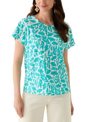 Wonderly Women's Short Sleeve Printed Top, Large