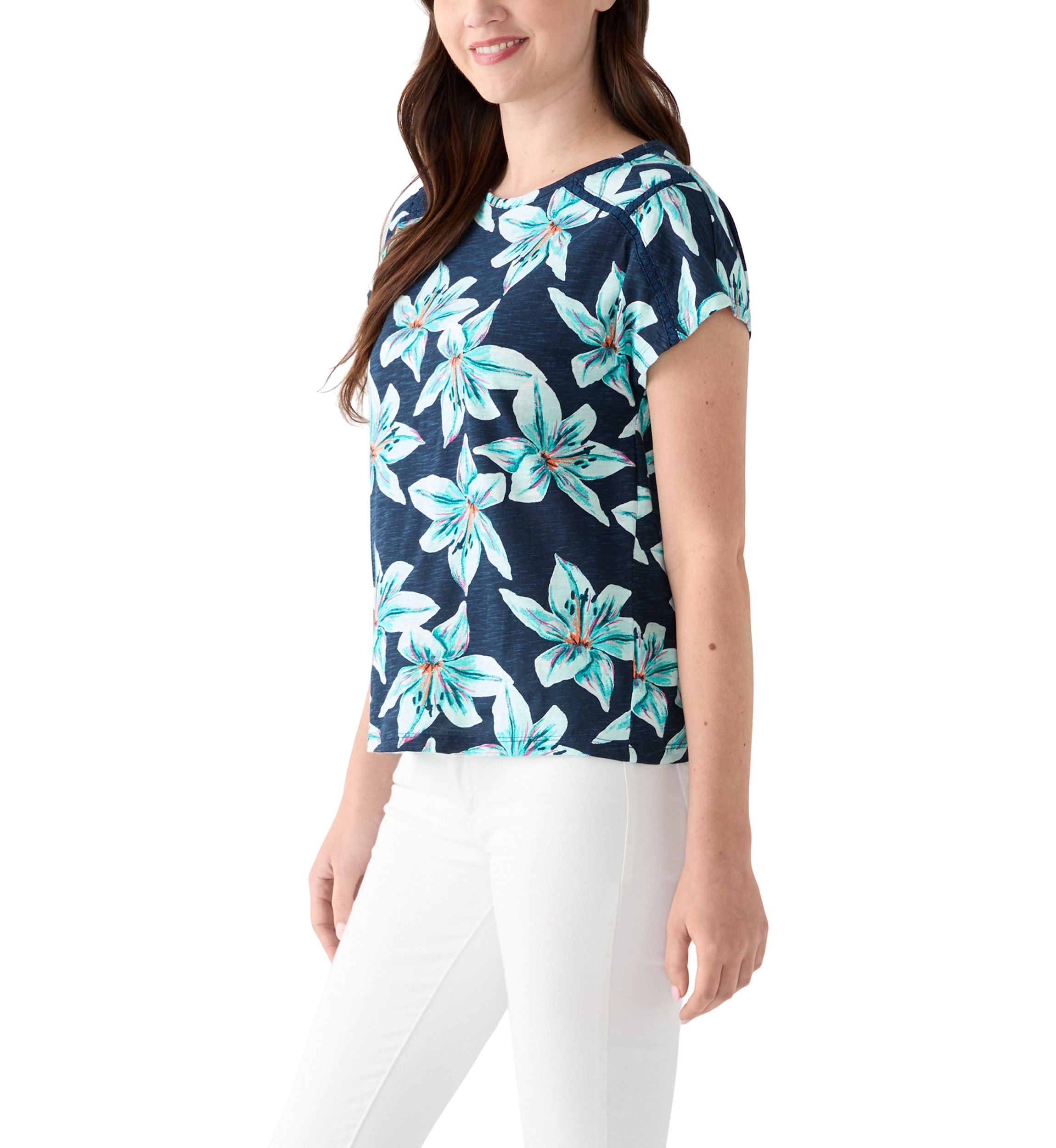 Womens Short Sleeve Printed Top 