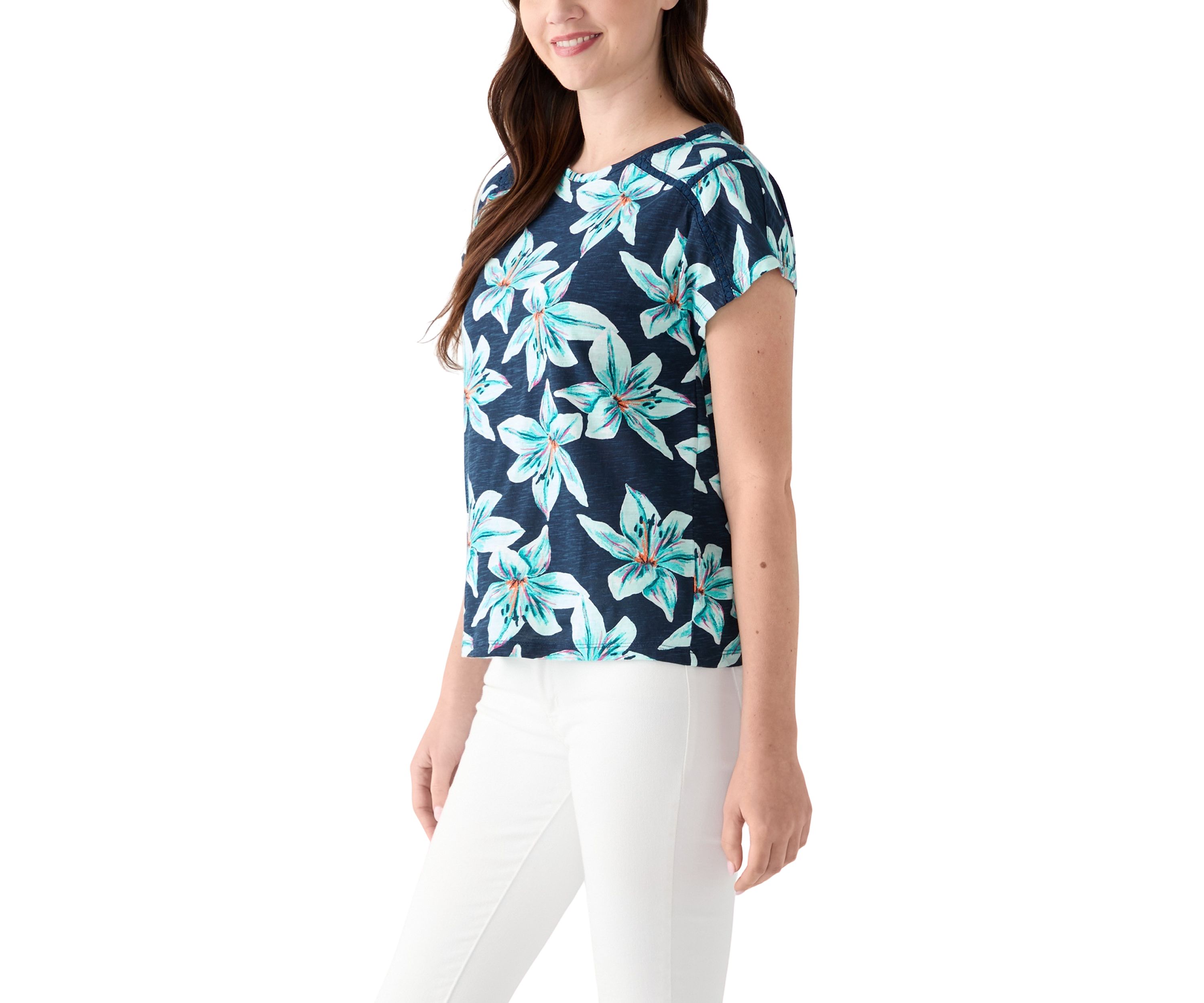 Womens Short Sleeve Printed Top 