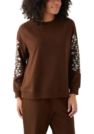 Women's Long Sleeve Embroidered Sweatshirt