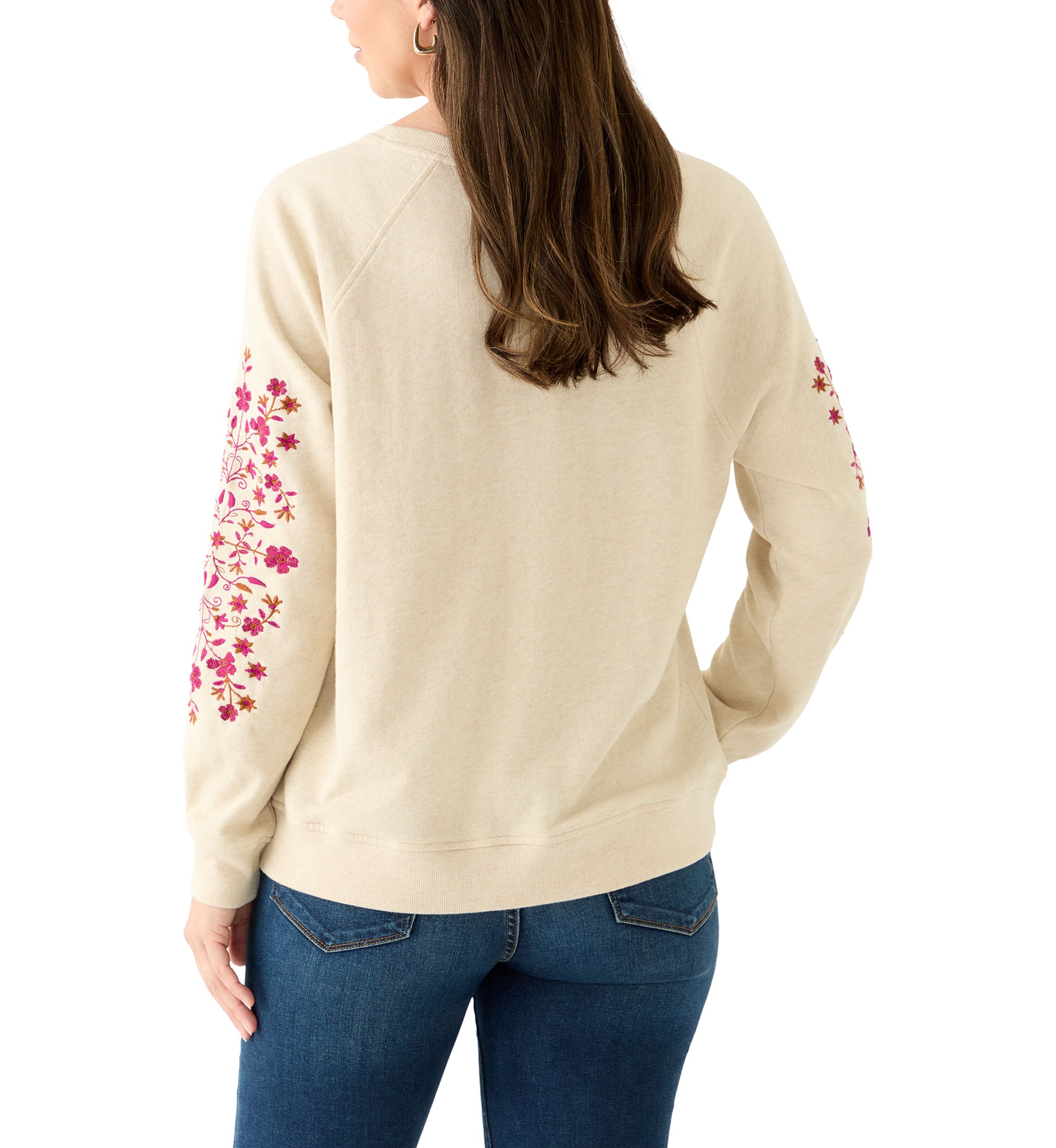 Womens Long Sleeve Embroidered Sweatshirt