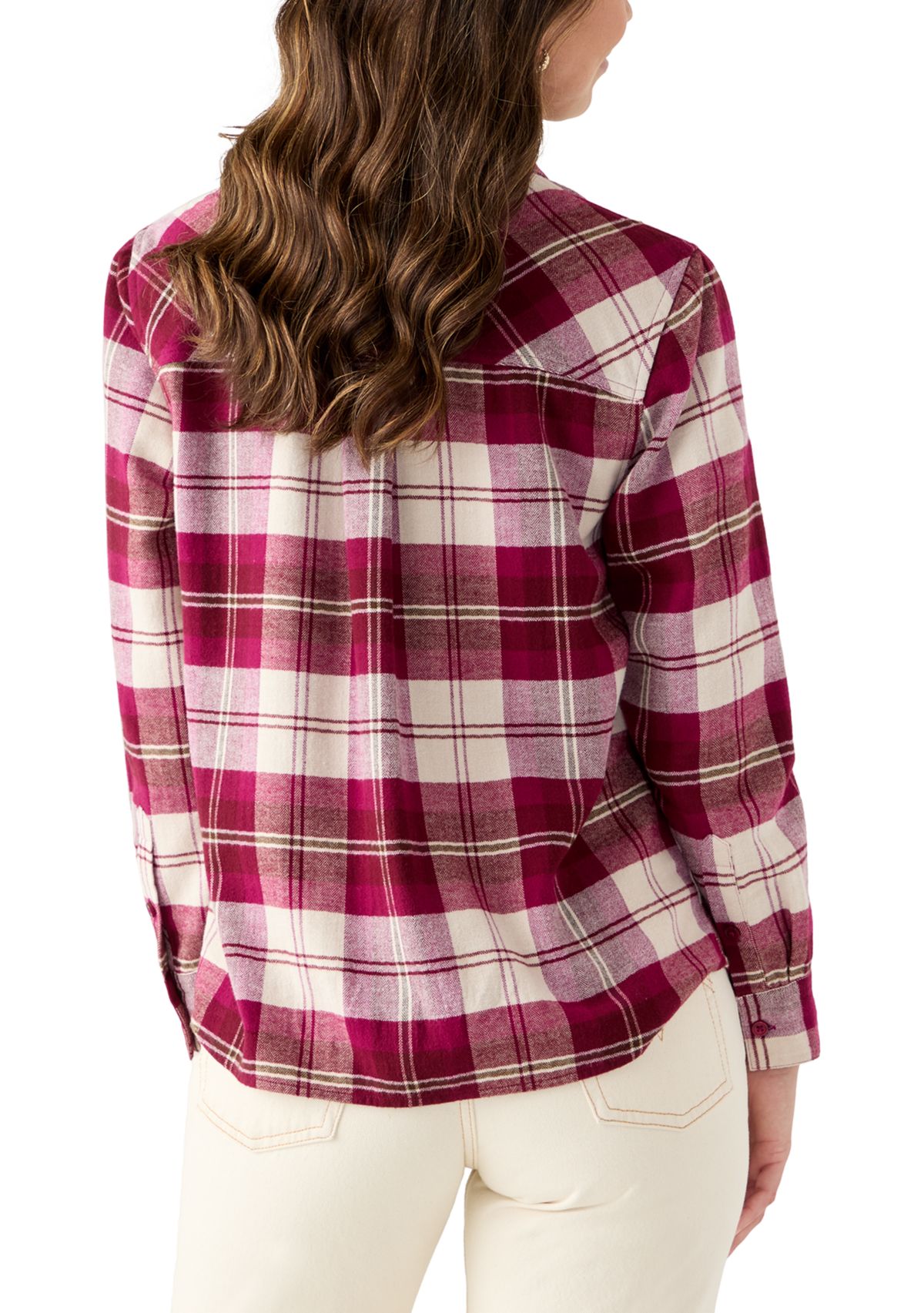 Womens Long Sleeve Soft Button Down Top