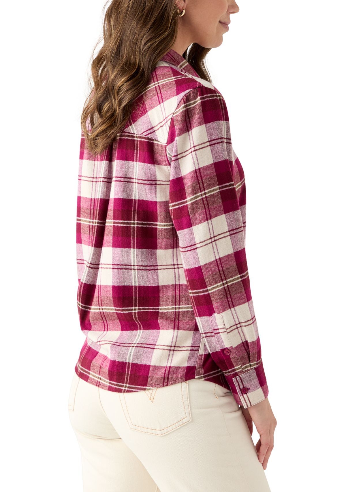 Womens Long Sleeve Soft Button Down Top