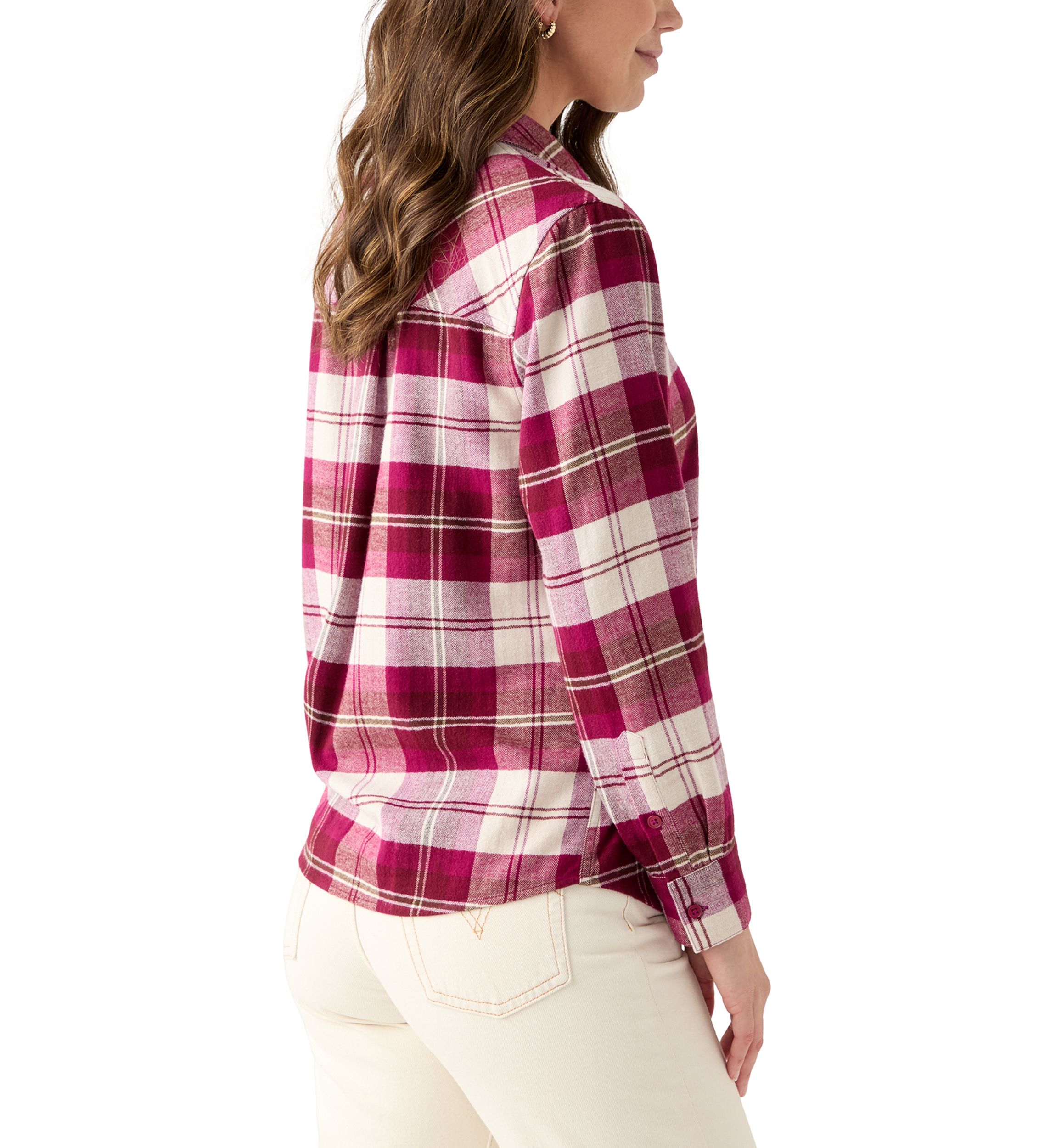 Womens Long Sleeve Soft Button Down Top