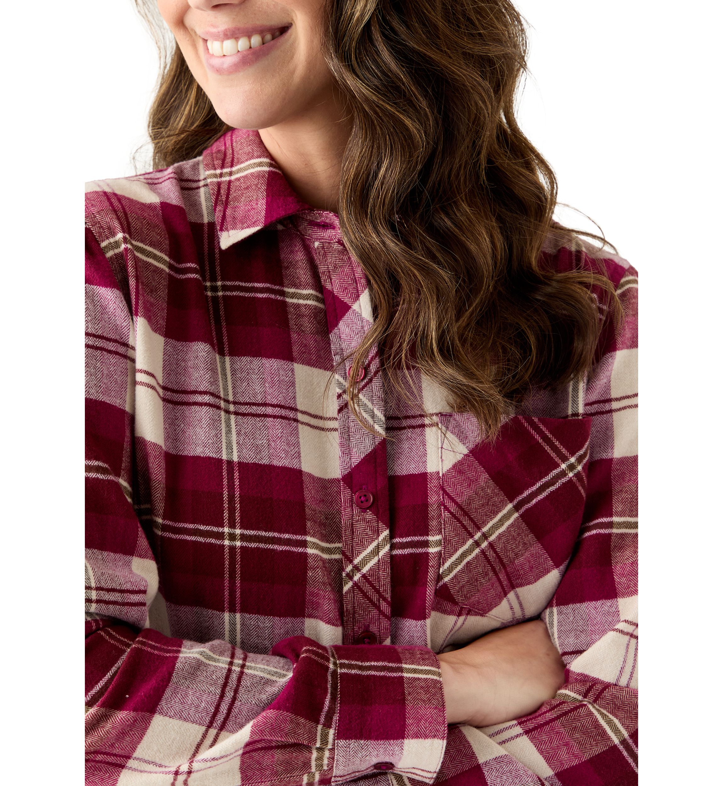 Womens Long Sleeve Soft Button Down Top