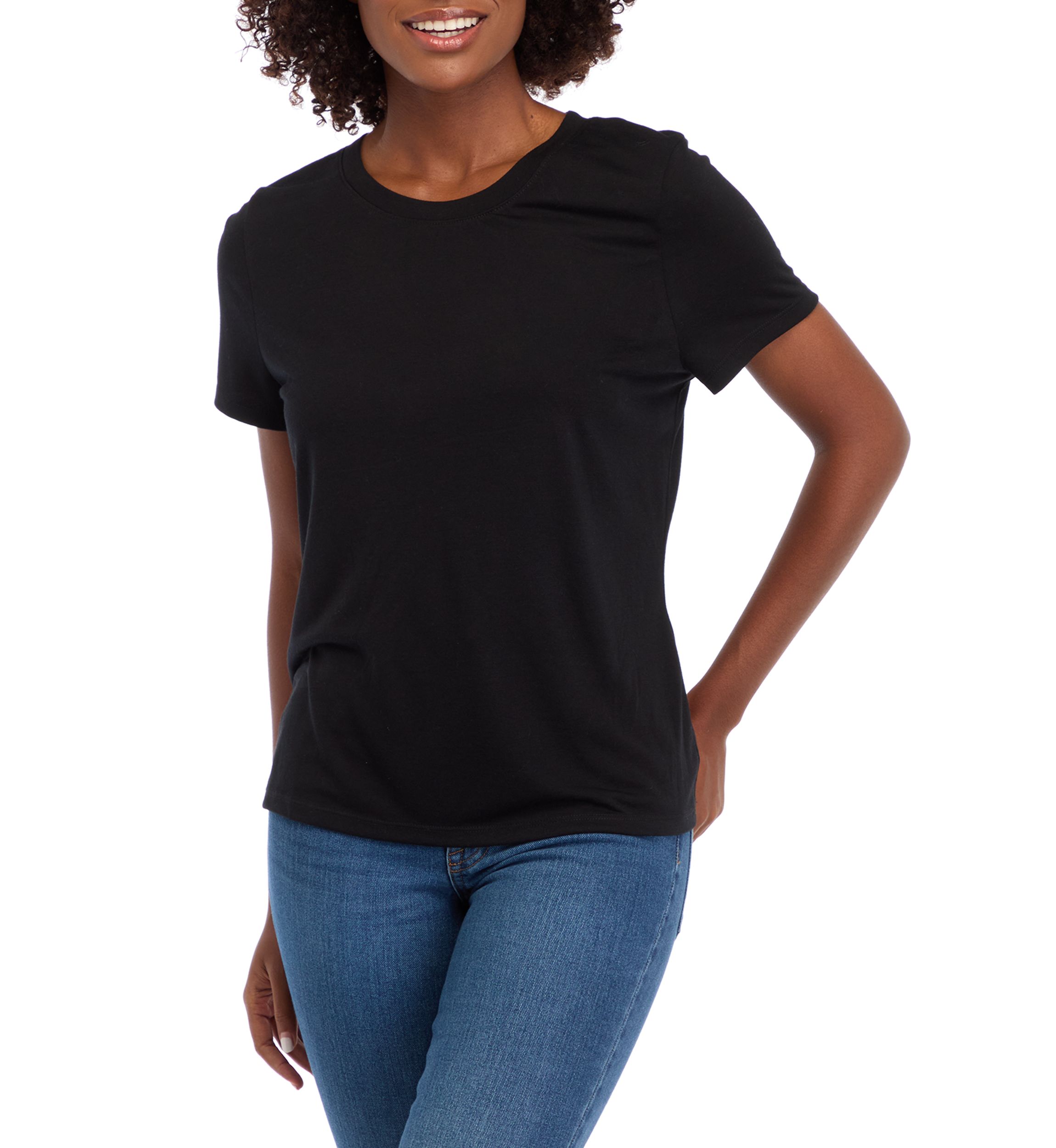 Womens Solid Short Sleeve T-Shirt