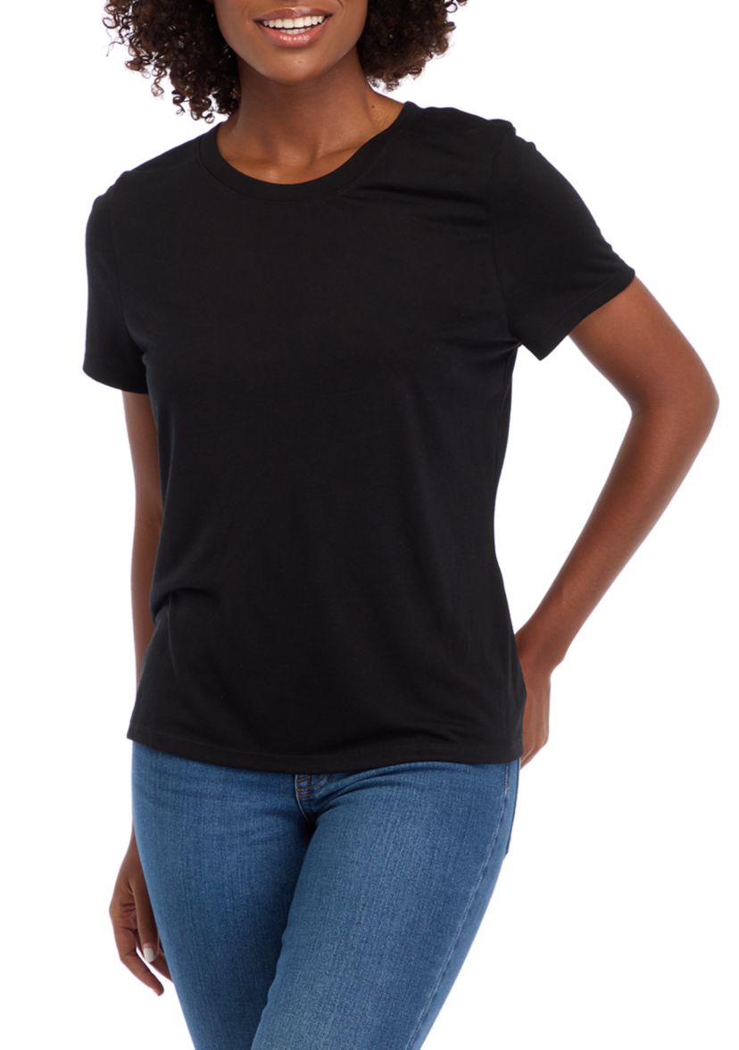 Womens Solid Short Sleeve T-Shirt