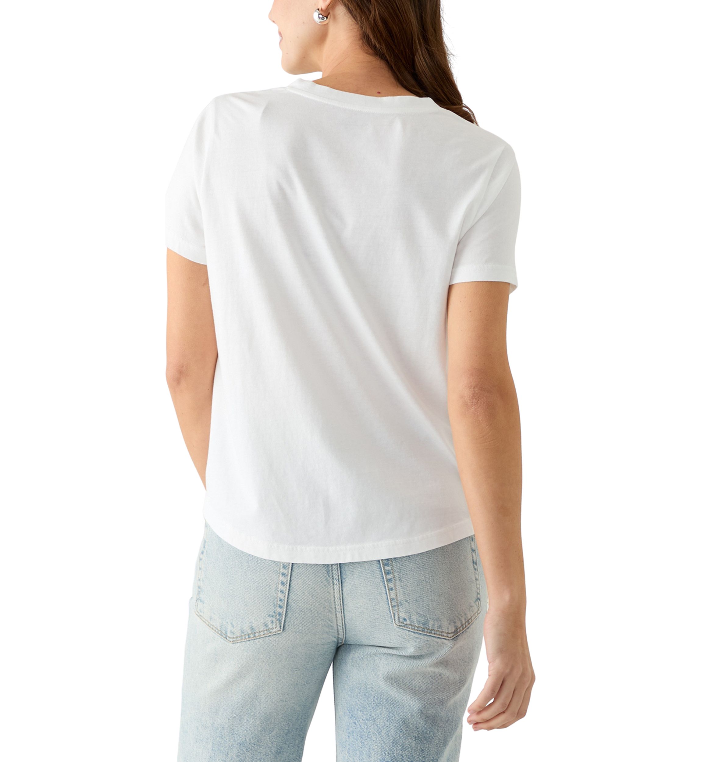 Womens Short Sleeve V-Neck Solid T-Shirt