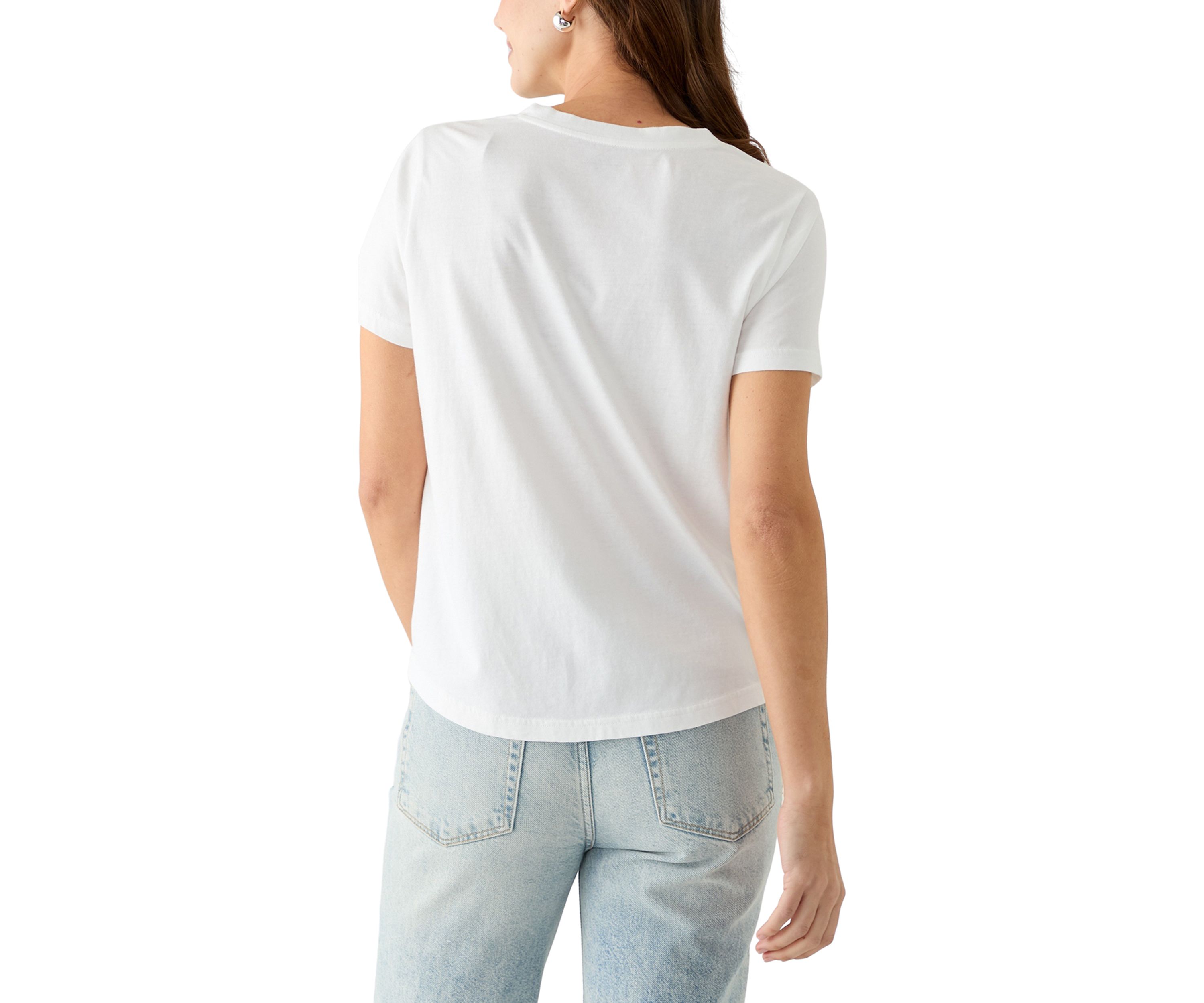 Womens Short Sleeve V-Neck Solid T-Shirt