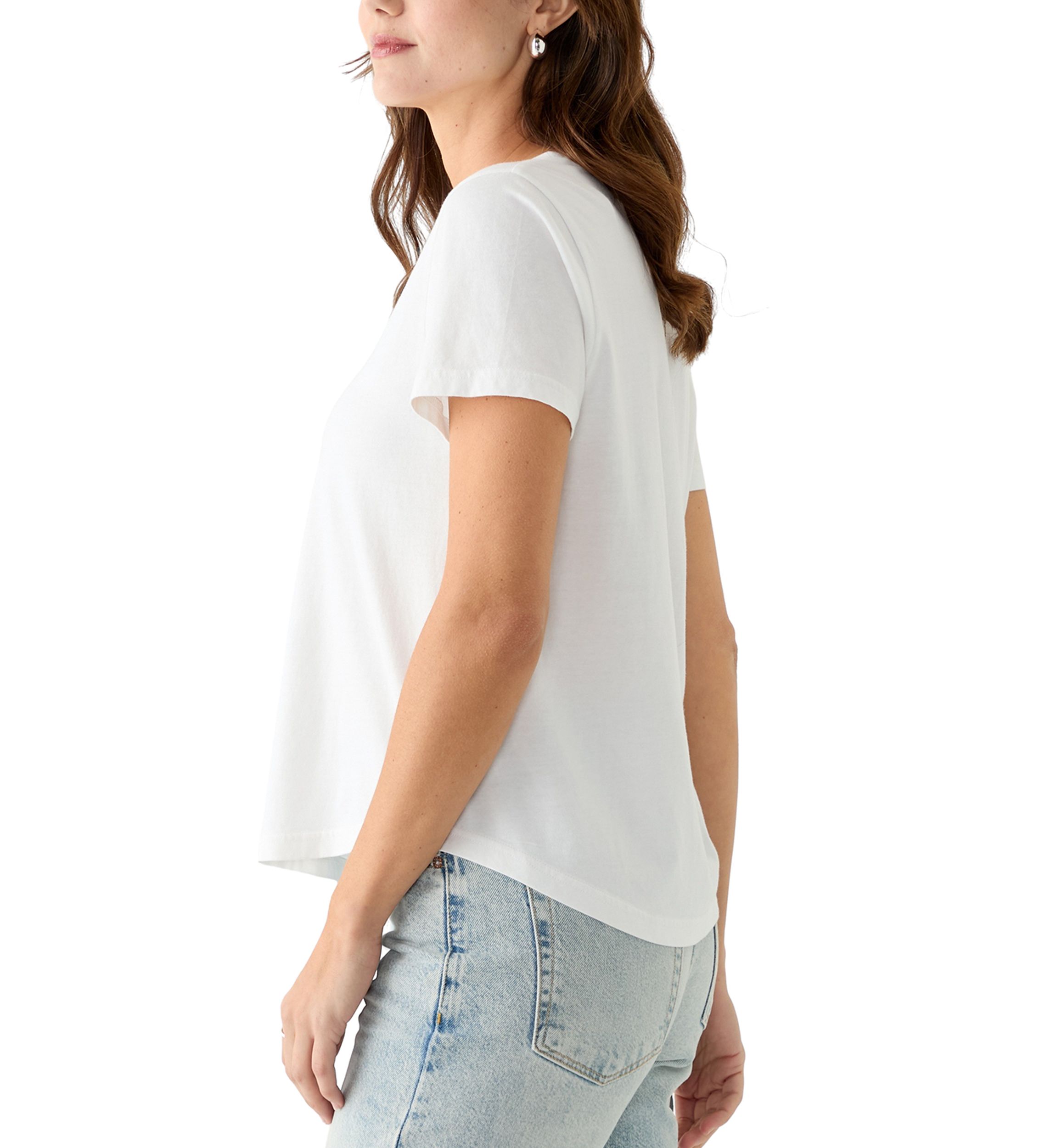 Womens Short Sleeve V-Neck Solid T-Shirt