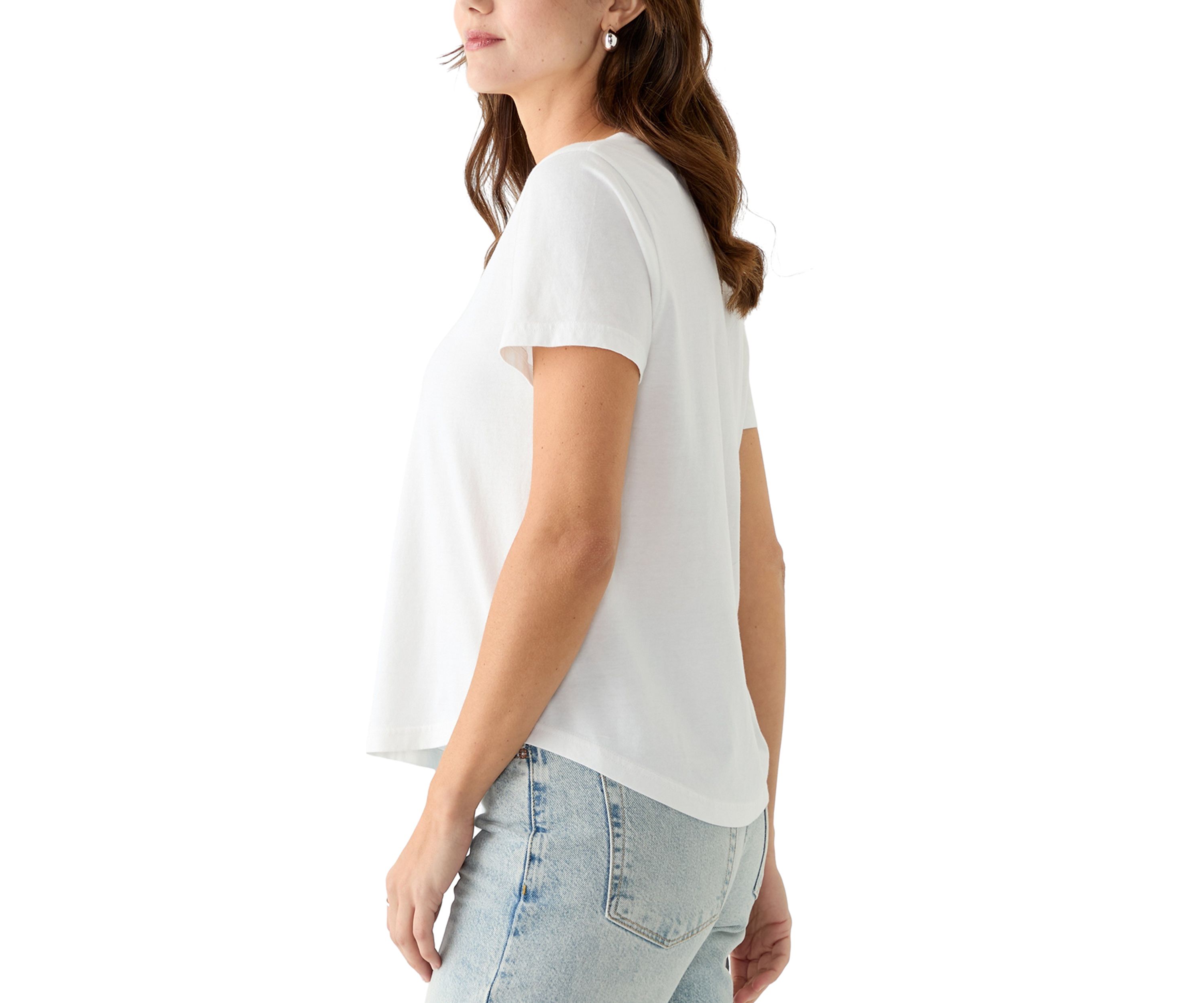 Womens Short Sleeve V-Neck Solid T-Shirt