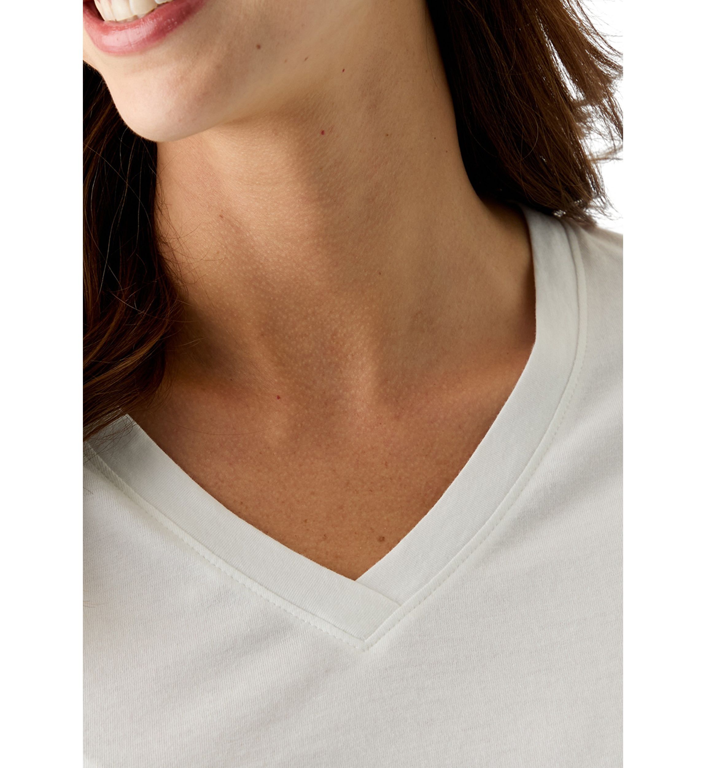 Womens Short Sleeve V-Neck Solid T-Shirt