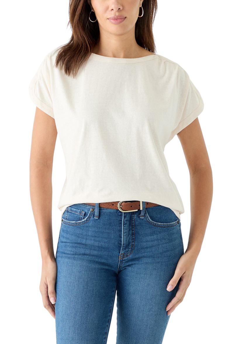 Womens Dolphin Sleeve Solid Top 