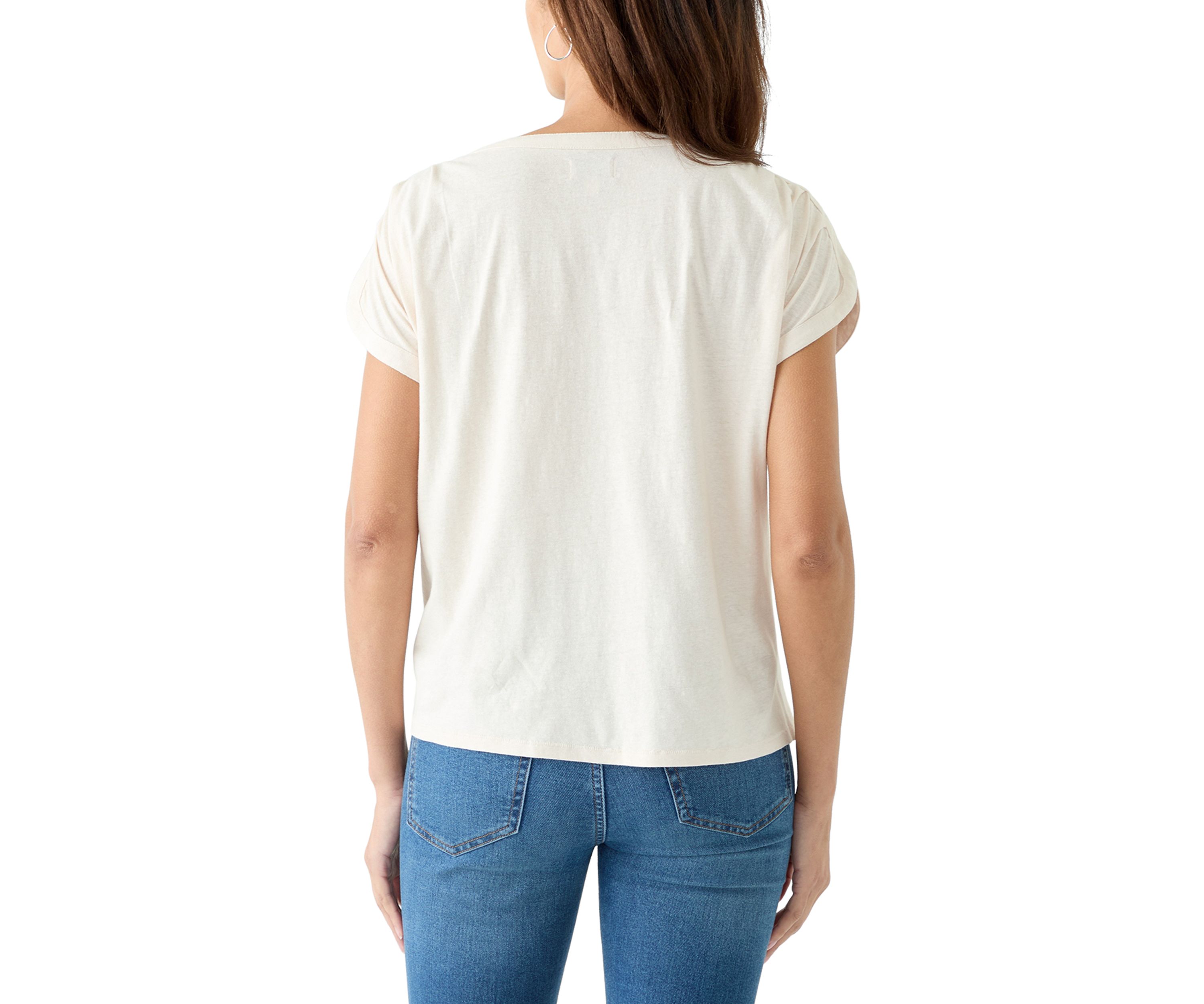 Womens Dolphin Sleeve Solid Top 