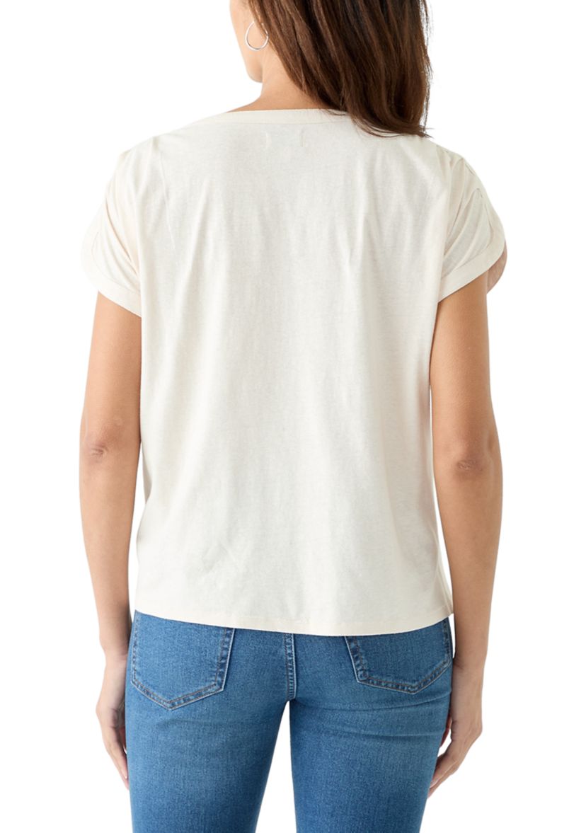 Womens Dolphin Sleeve Solid Top 