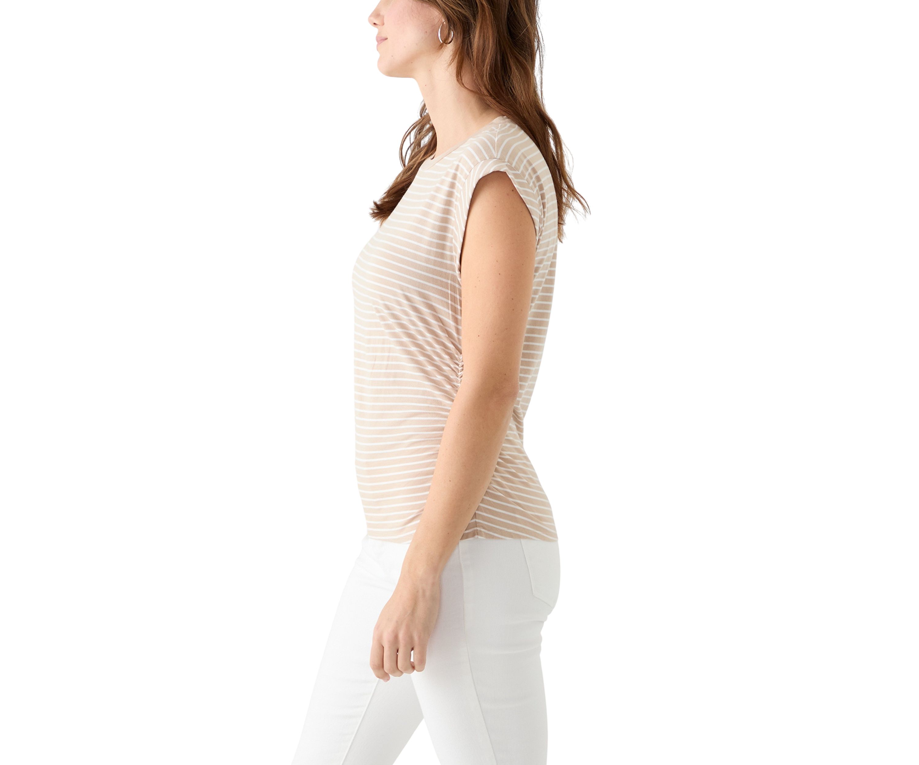 Womens Rolled Shoulder T-Shirt