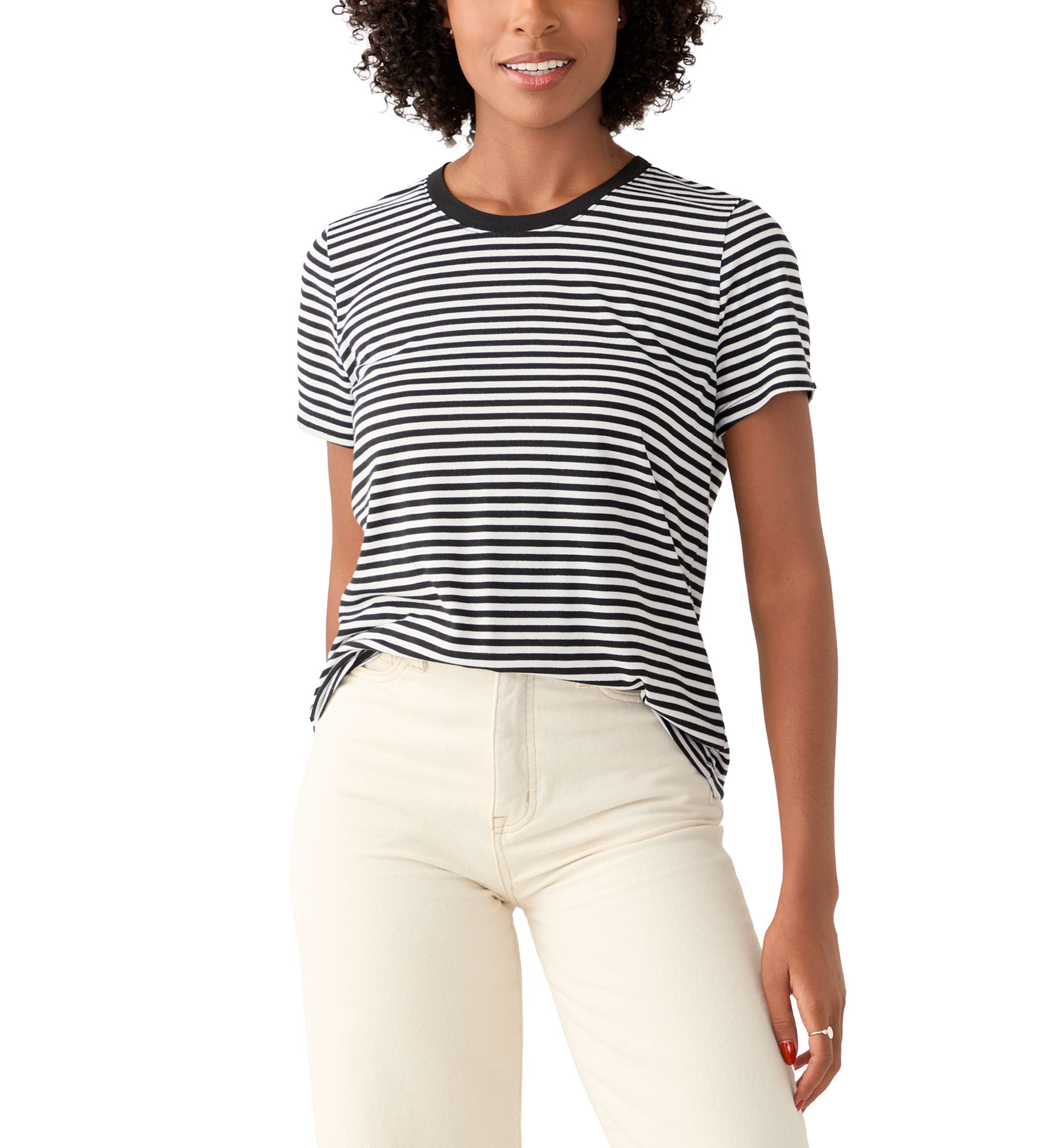 Womens Short Sleeve Crew Neck Printed T-Shirt