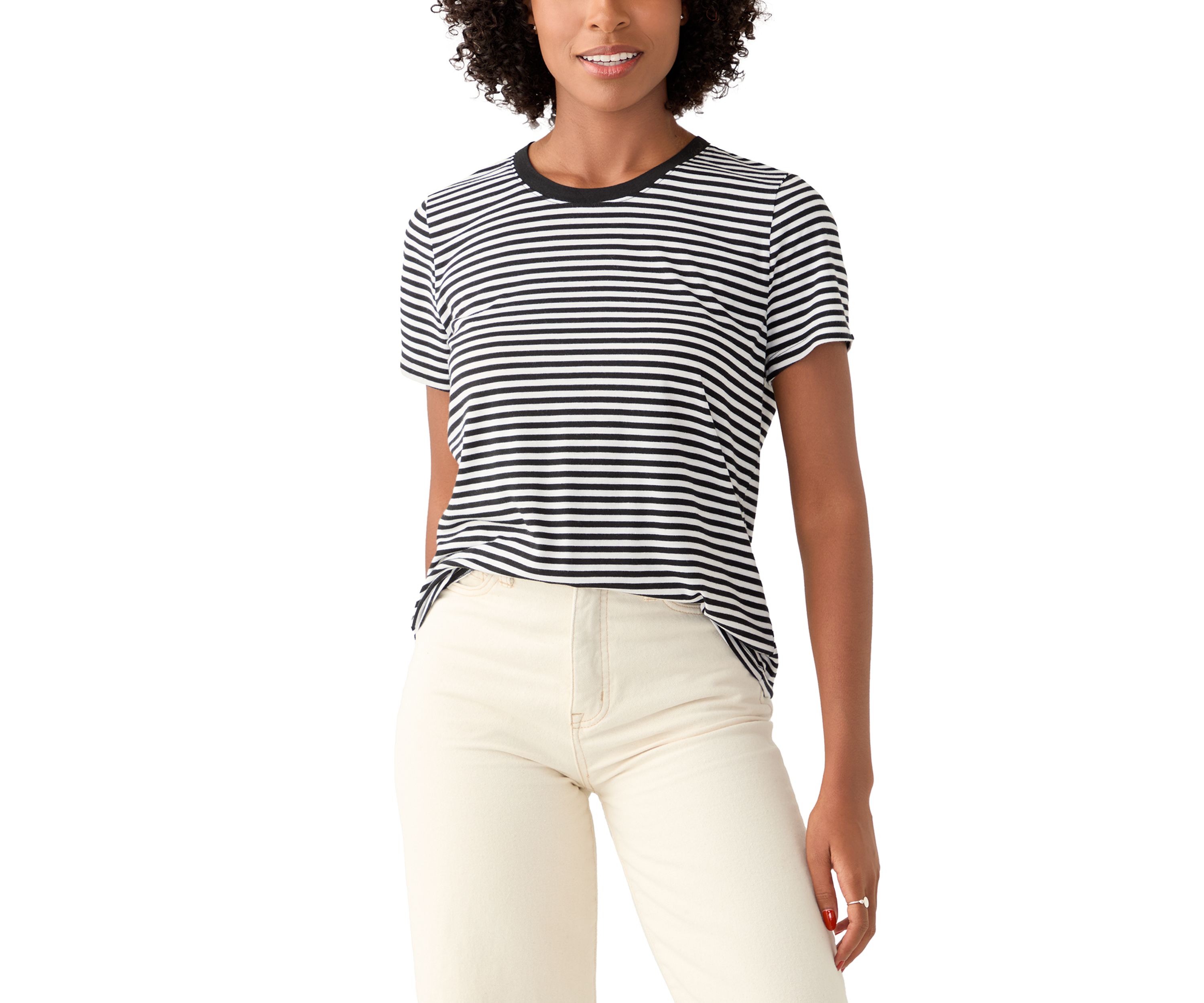 Womens Short Sleeve Crew Neck Printed T-Shirt