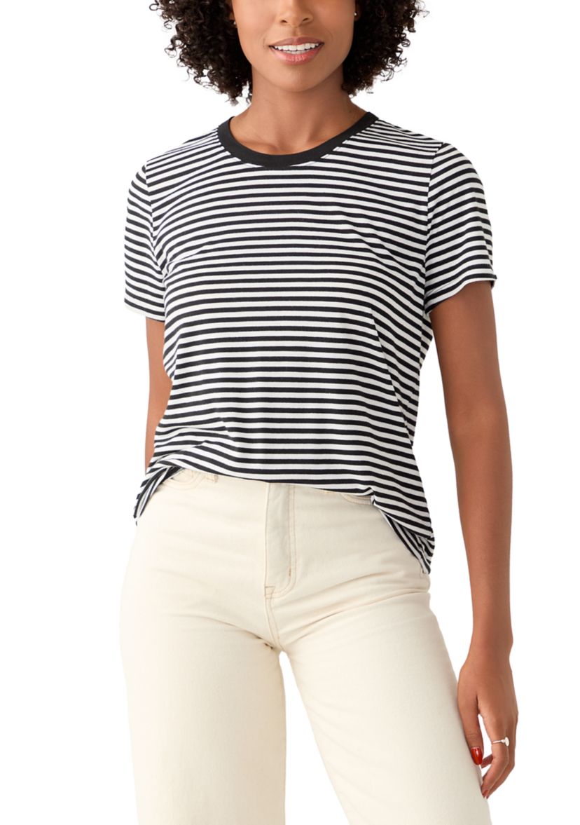 Womens Short Sleeve Crew Neck Printed T-Shirt