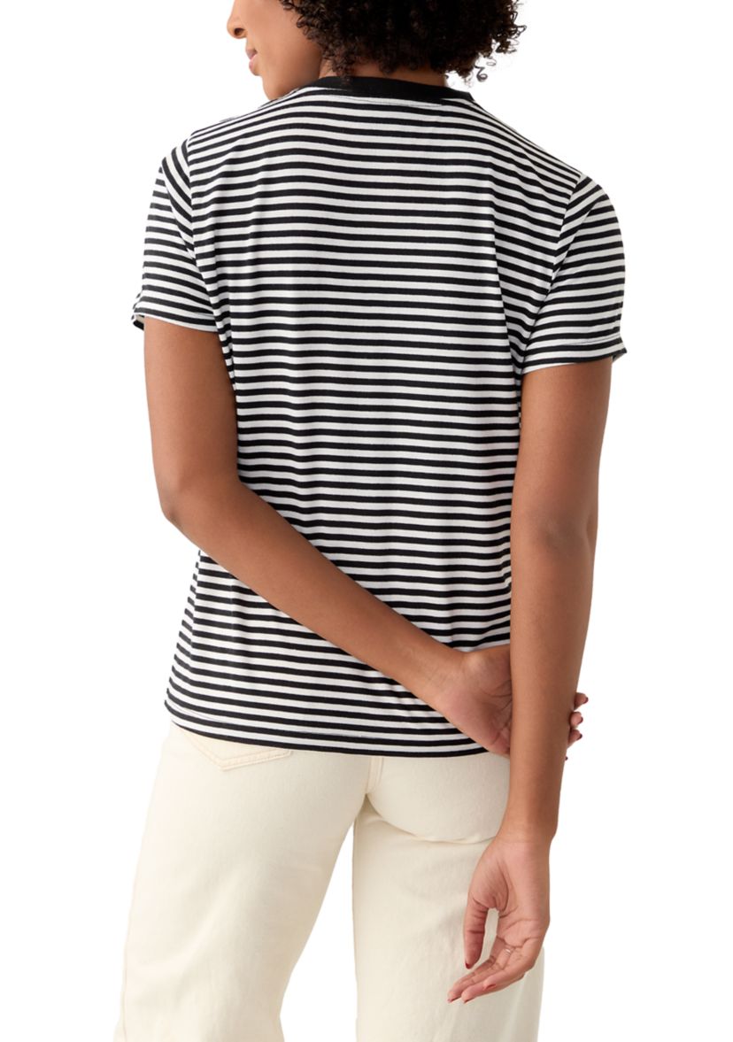 Womens Short Sleeve Crew Neck Printed T-Shirt