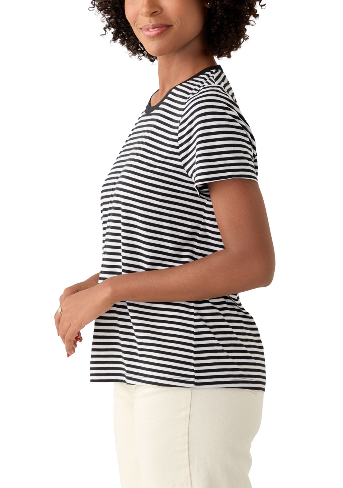 Womens Short Sleeve Crew Neck Printed T-Shirt