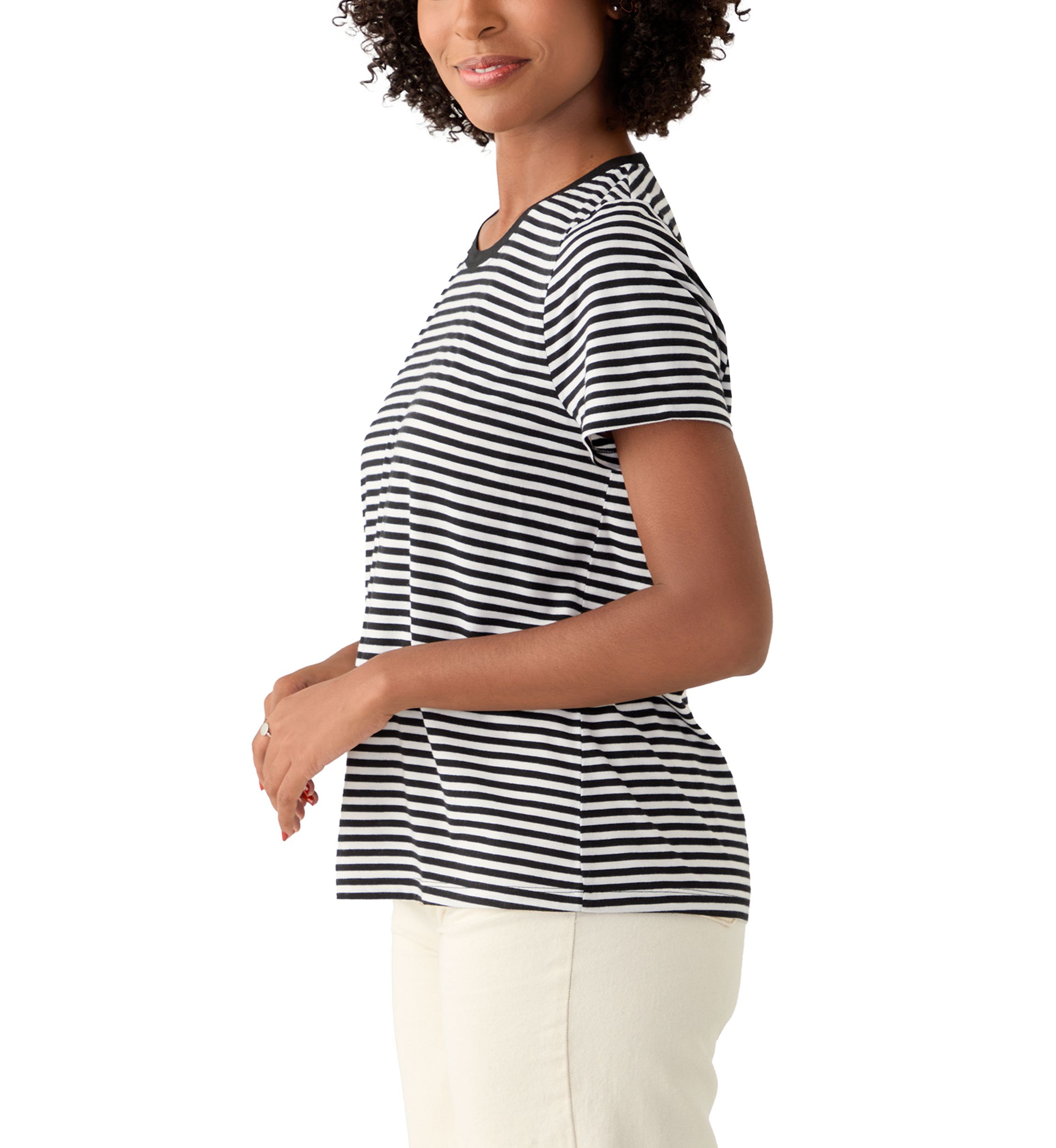 Womens Short Sleeve Crew Neck Printed T-Shirt