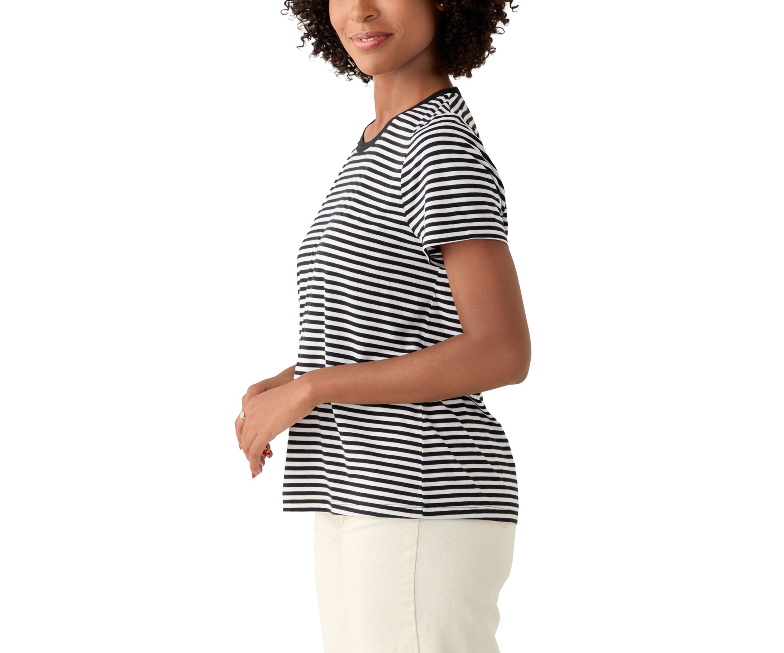 Womens Short Sleeve Crew Neck Printed T-Shirt