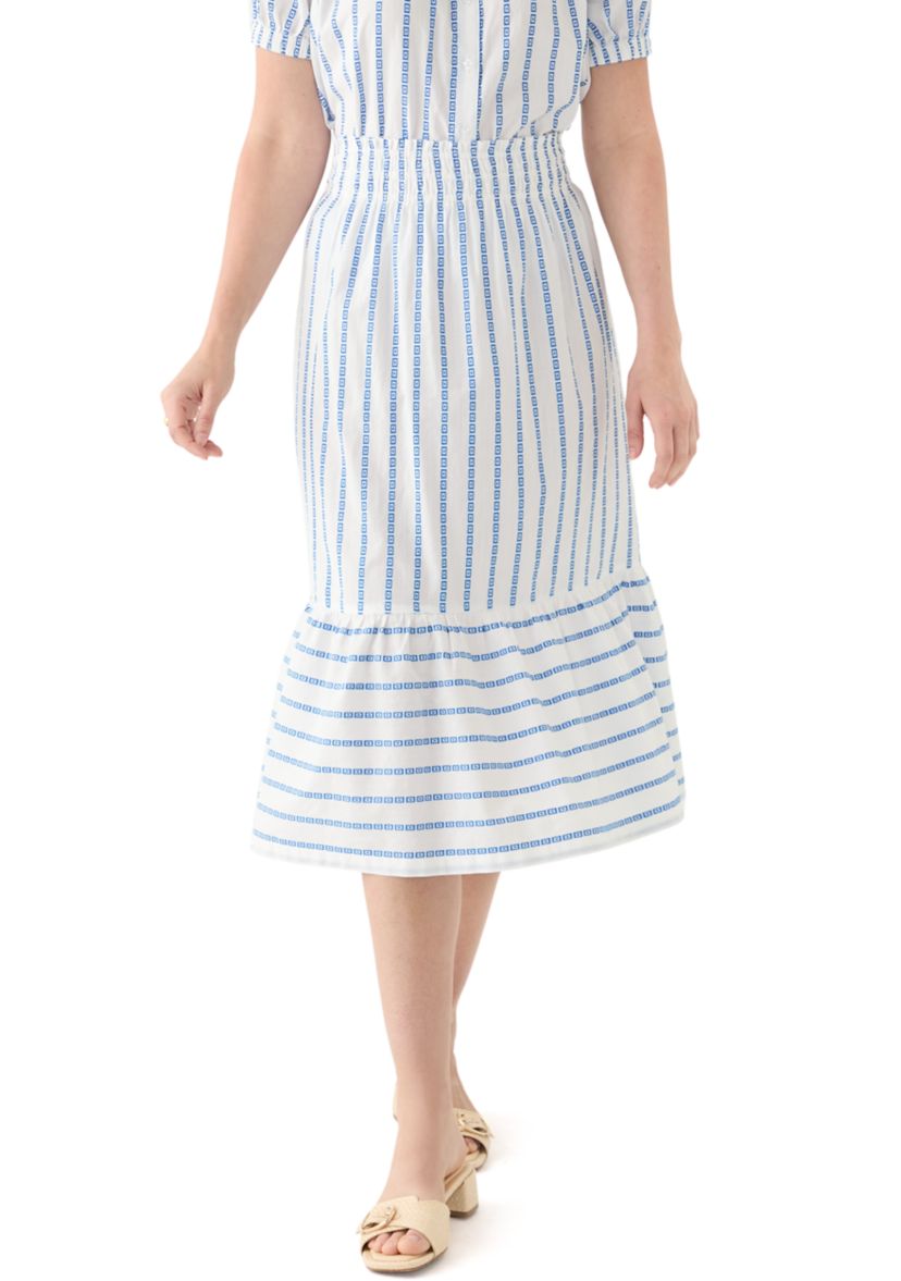 Womens Smocked Waist Midi Skirt 