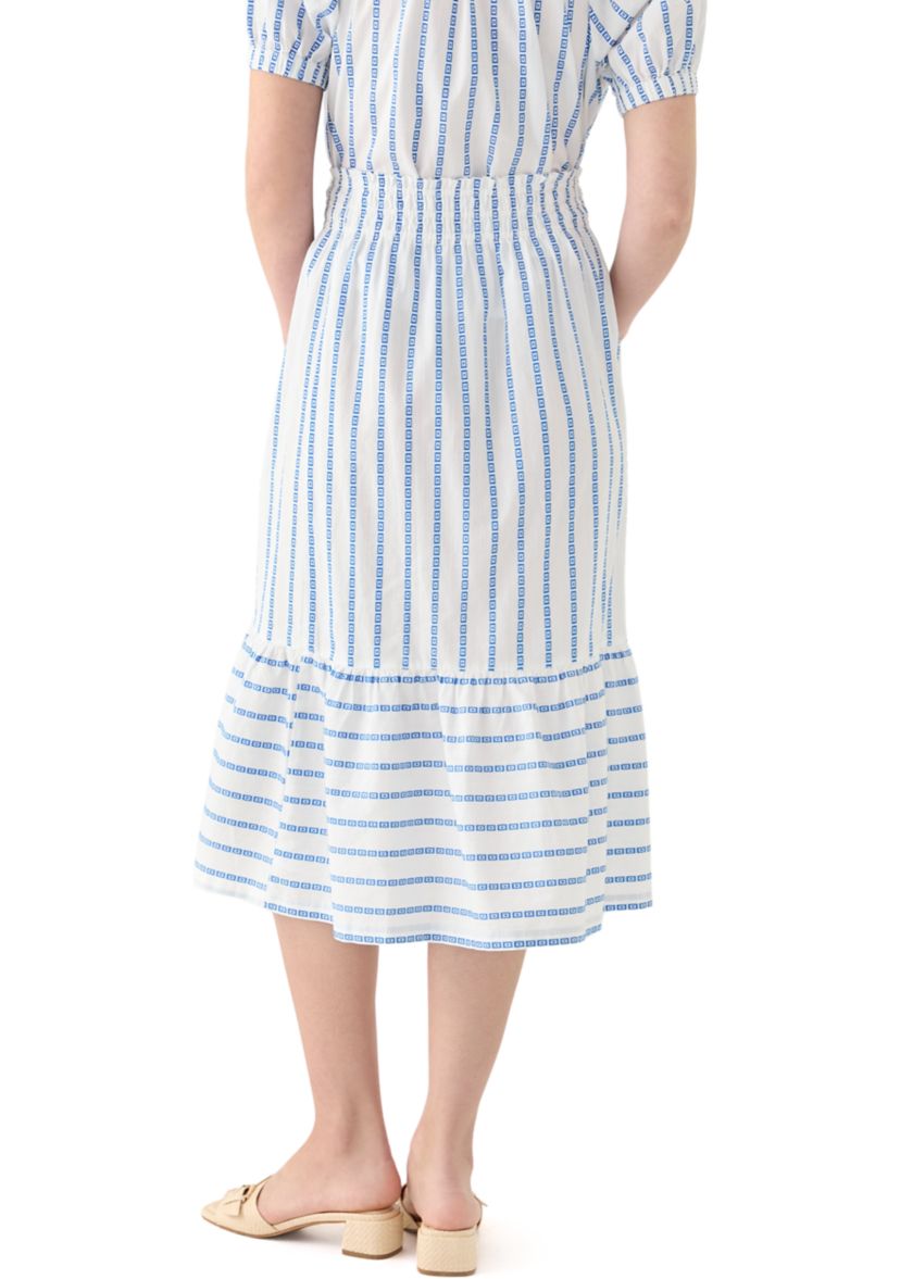 Womens Smocked Waist Midi Skirt 