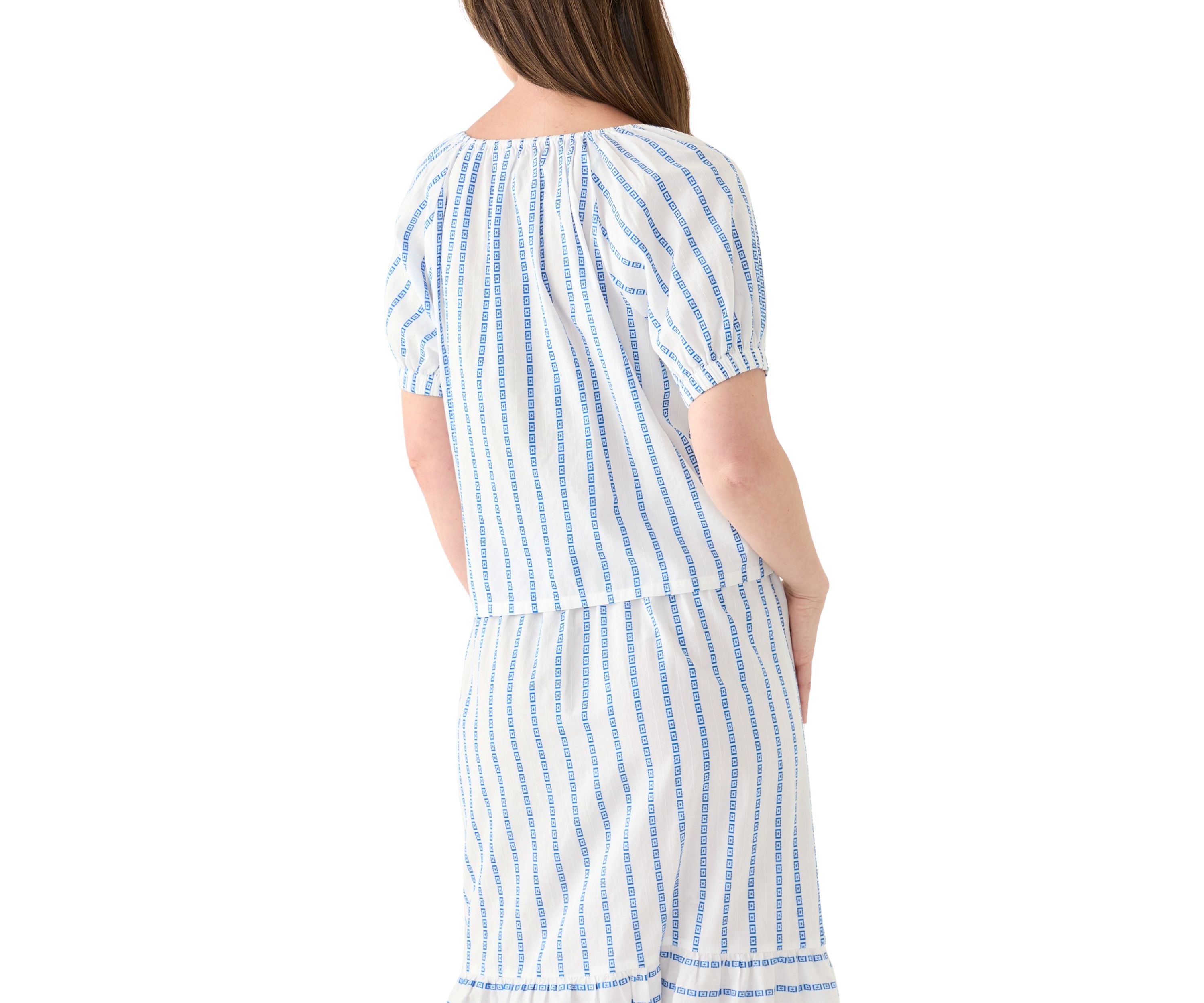 Womens Scoop Neck Button Front Top 
