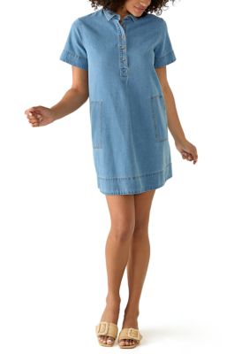 Wonderly Women's Button Front Denim Mini Dress