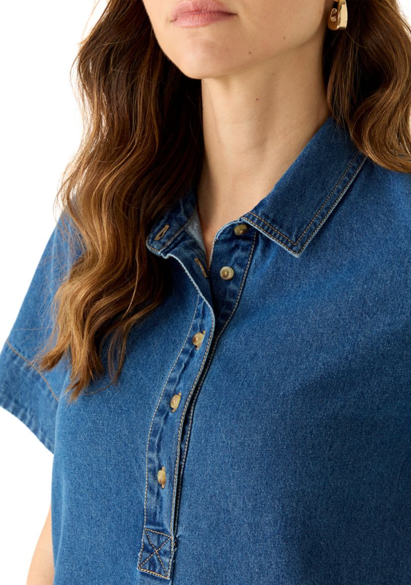 Wonderly Women's Button Front Denim Mini Dress | Belk