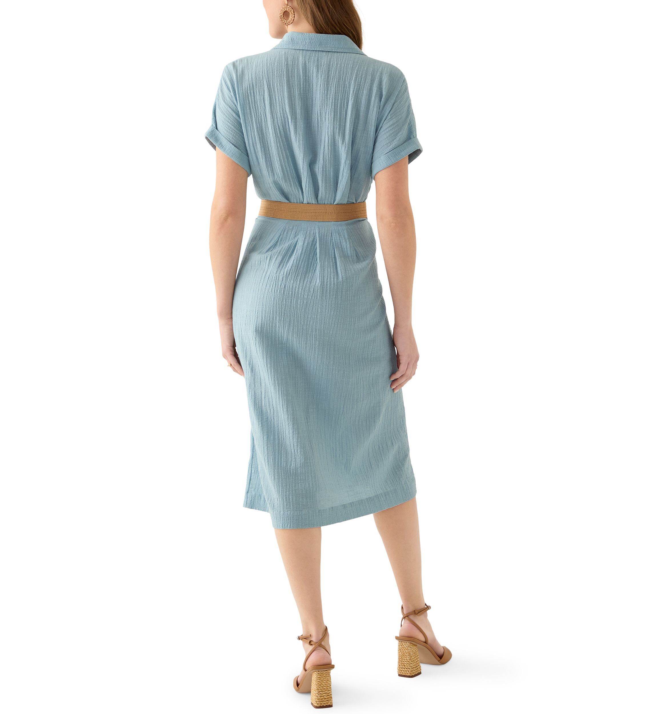 princess polly baby blue dress belk | Dresses | Brand New Size Small Long Blue Jean Colored And White Dress main image 0