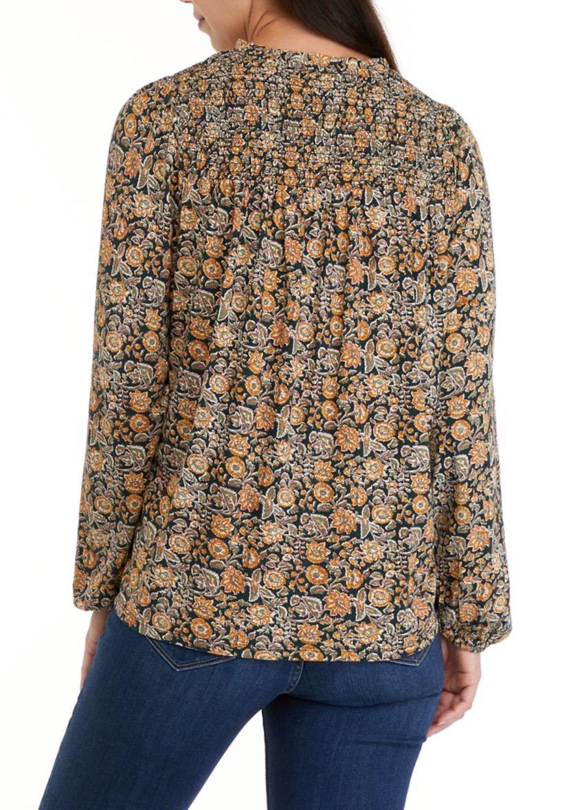 Petite Shirred Yoke Top