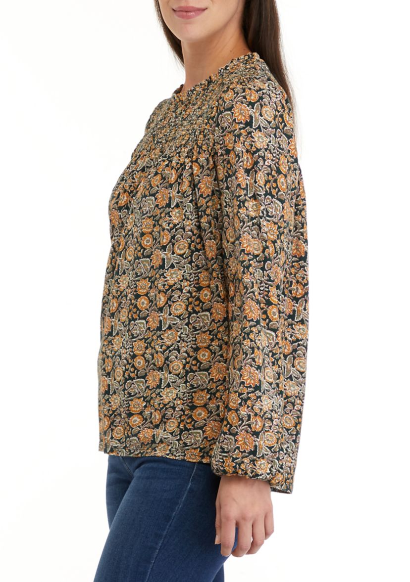 Petite Shirred Yoke Top