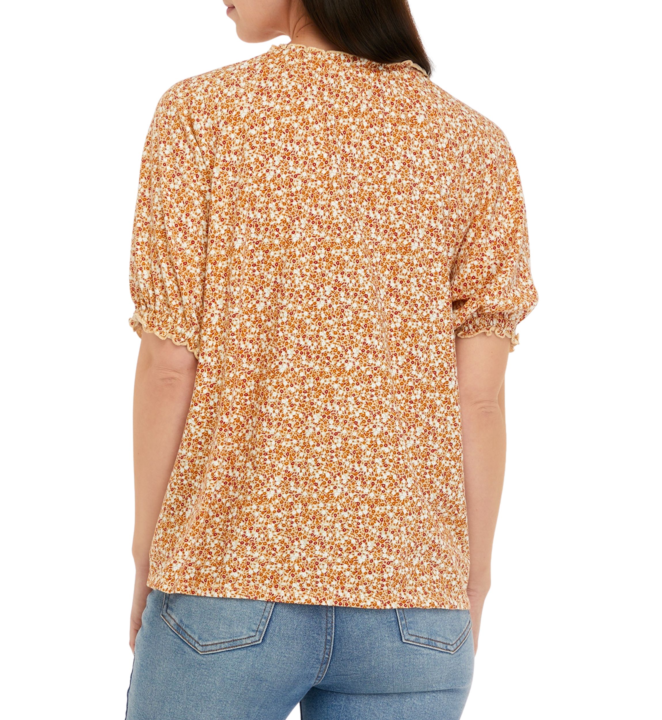 Petite Textured Peasant Top 