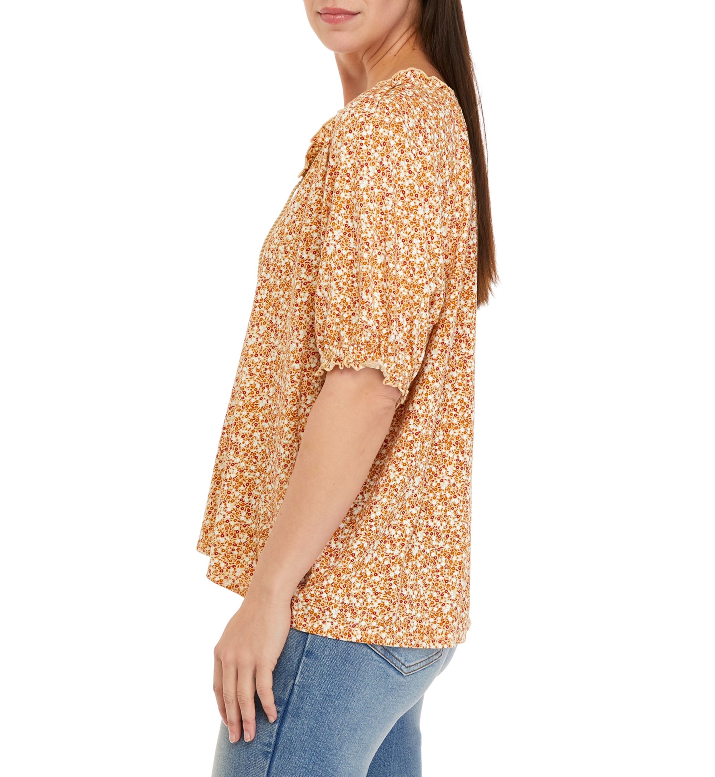 Petite Textured Peasant Top 