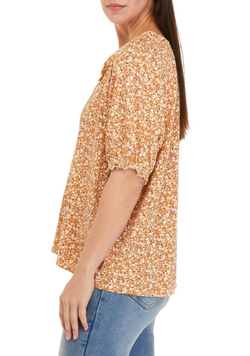 Petite Textured Peasant Top 