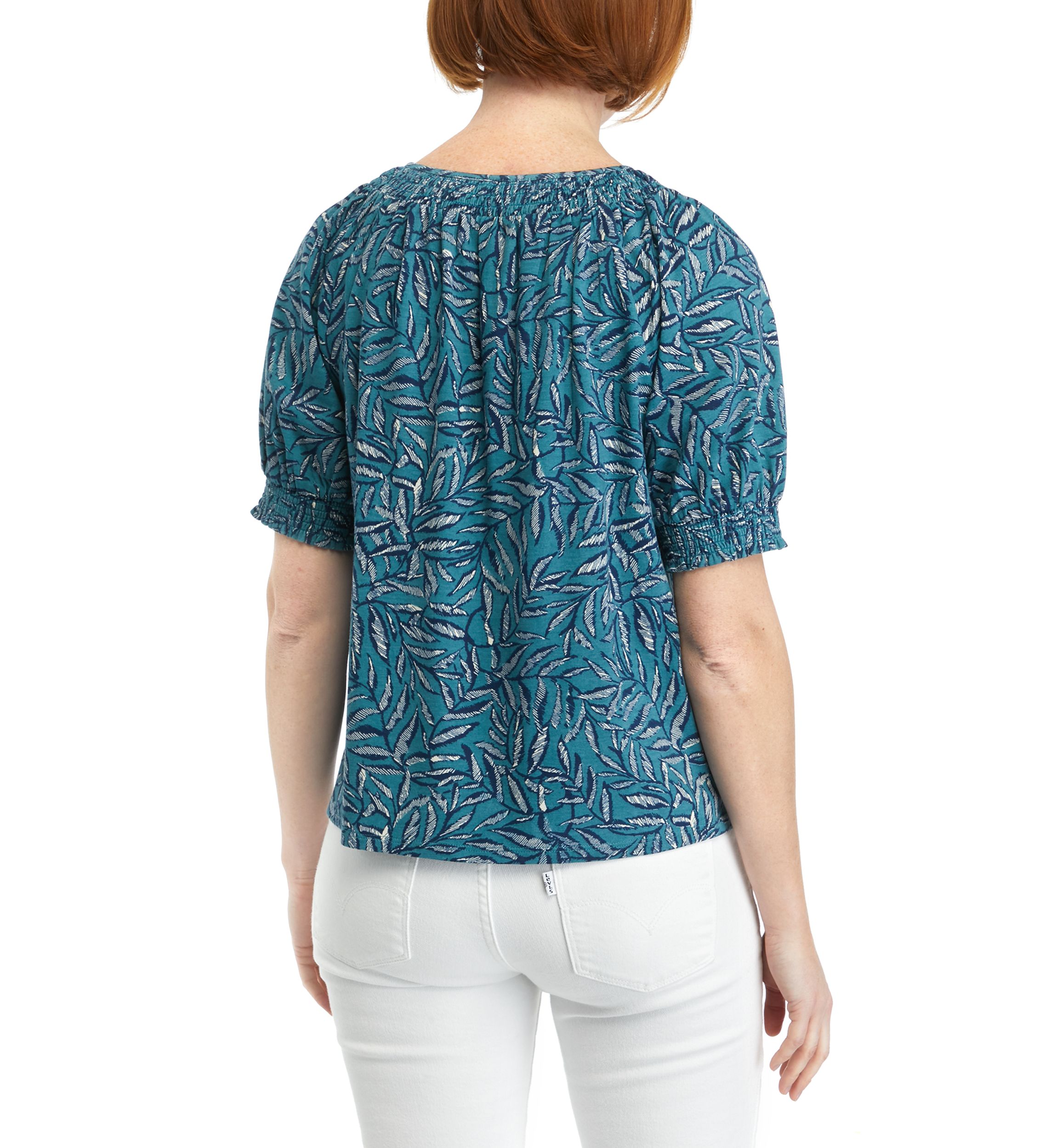 Petite Printed Button Front Blouse