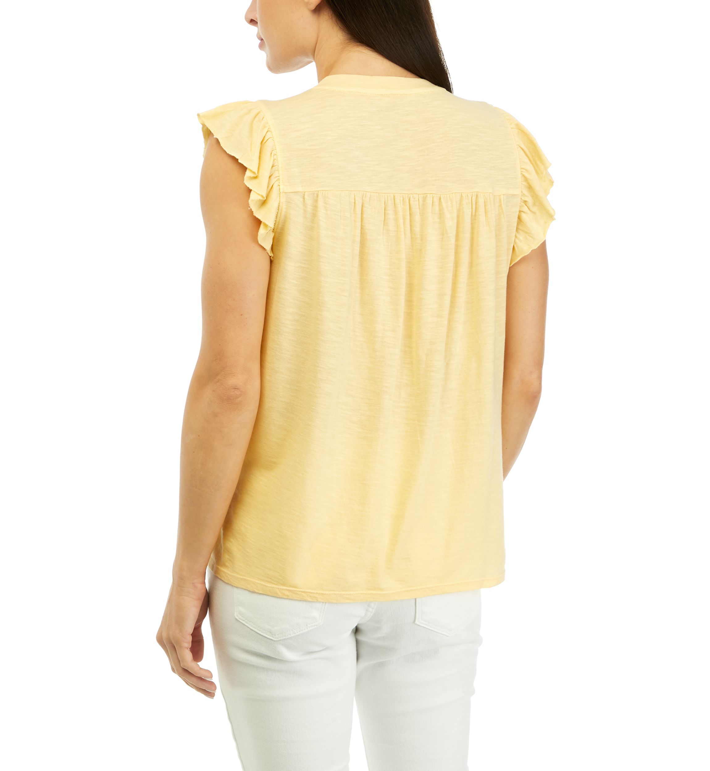 Petite Flutter Sleeve Smocked Top